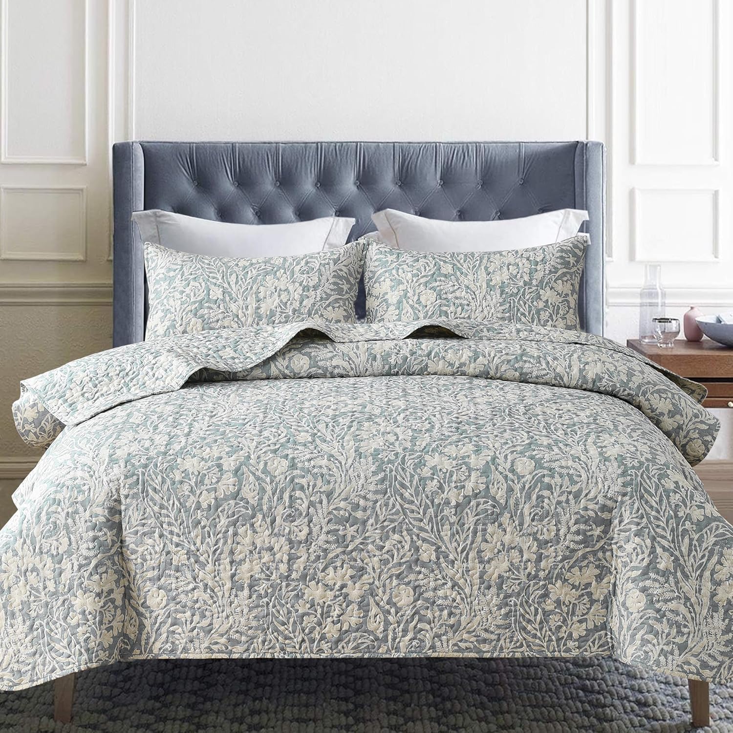 DURLENGEN 3Pcs California King Quilt Set with Pillow Shams