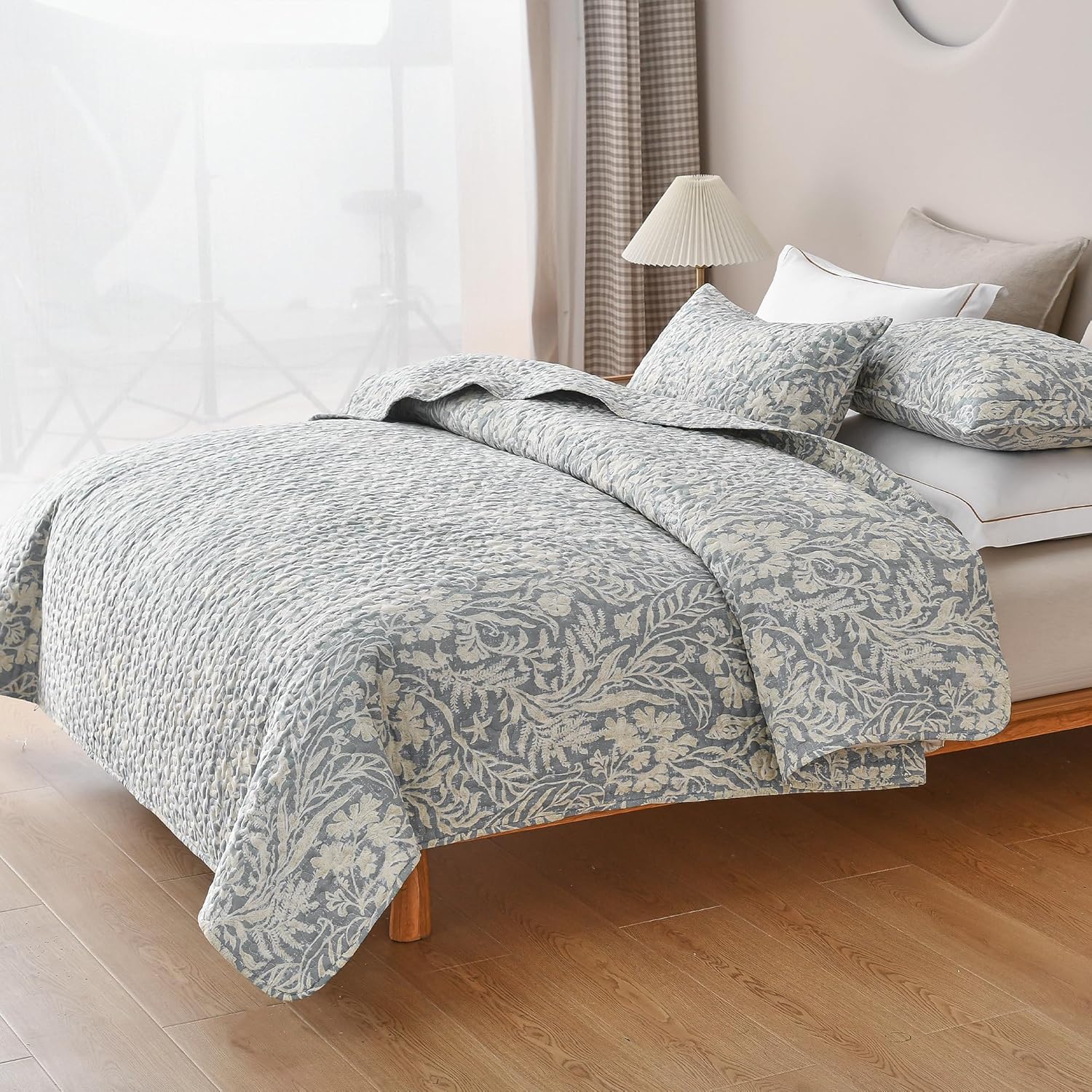 DURLENGEN 3Pcs California King Quilt Set with Pillow Shams