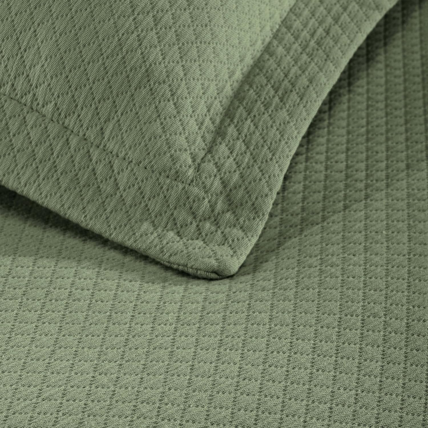 Superior Solitaire Cotton Bedspread Set Full Size 3 Piece