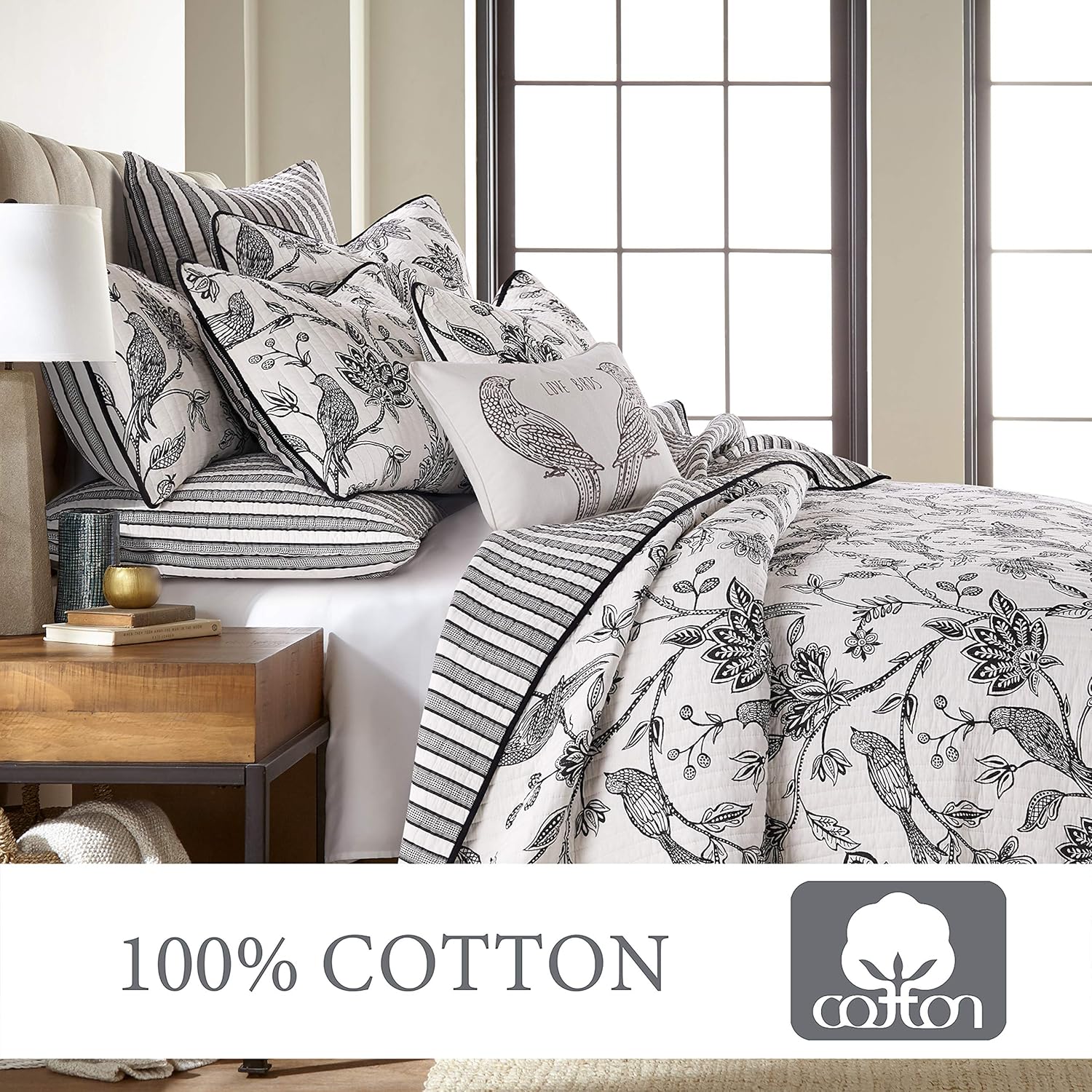 Levtex Home Tanzie Black Quilt Set - FullQueen 1