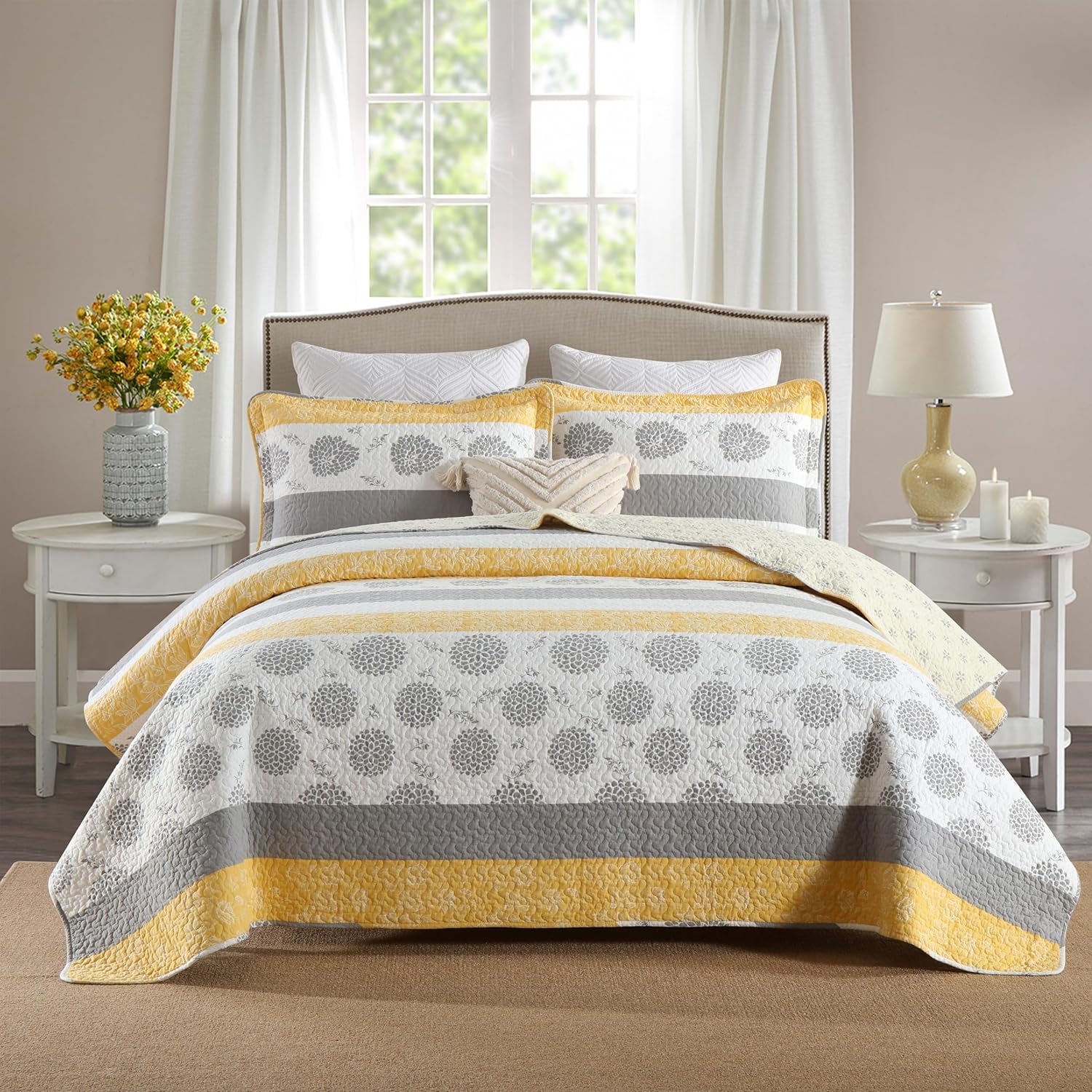 Homzard Quilt Set Queen Size 3 Piece