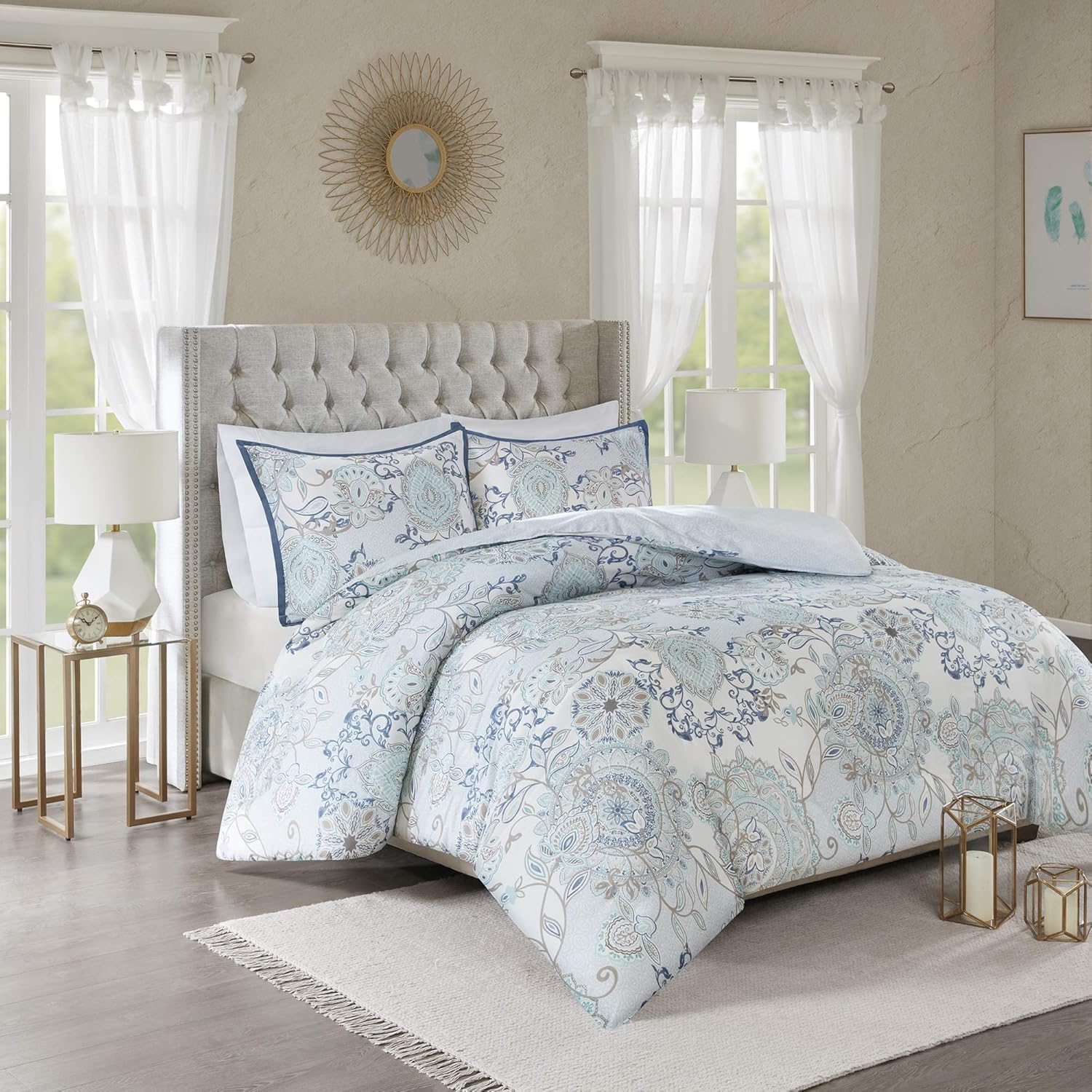 Madison Park Isla Reversible Duvet Cover Set - 3 Piece Blue KingCal King