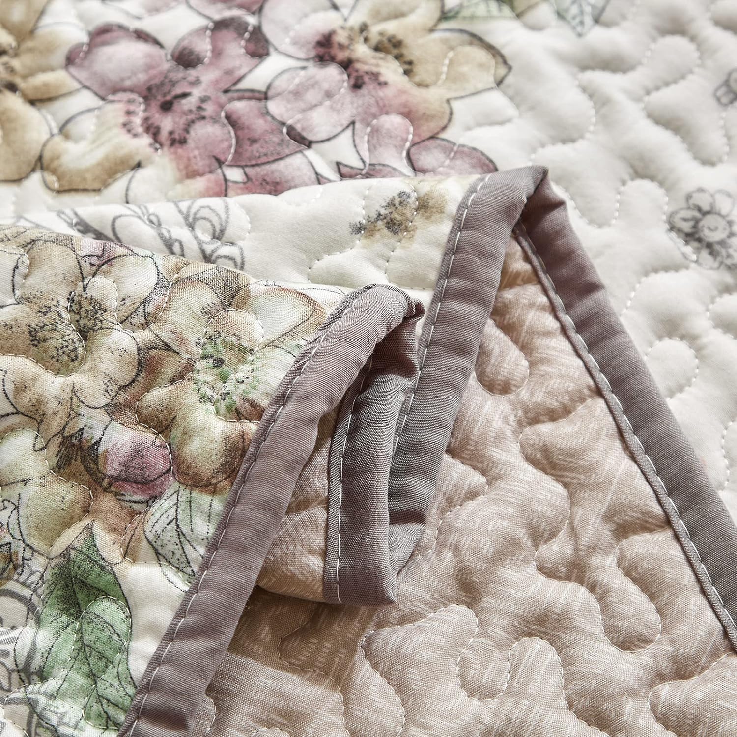 3 Pieces Reversible Quilt Set Soft Microfiber Bedspread for All Seasons