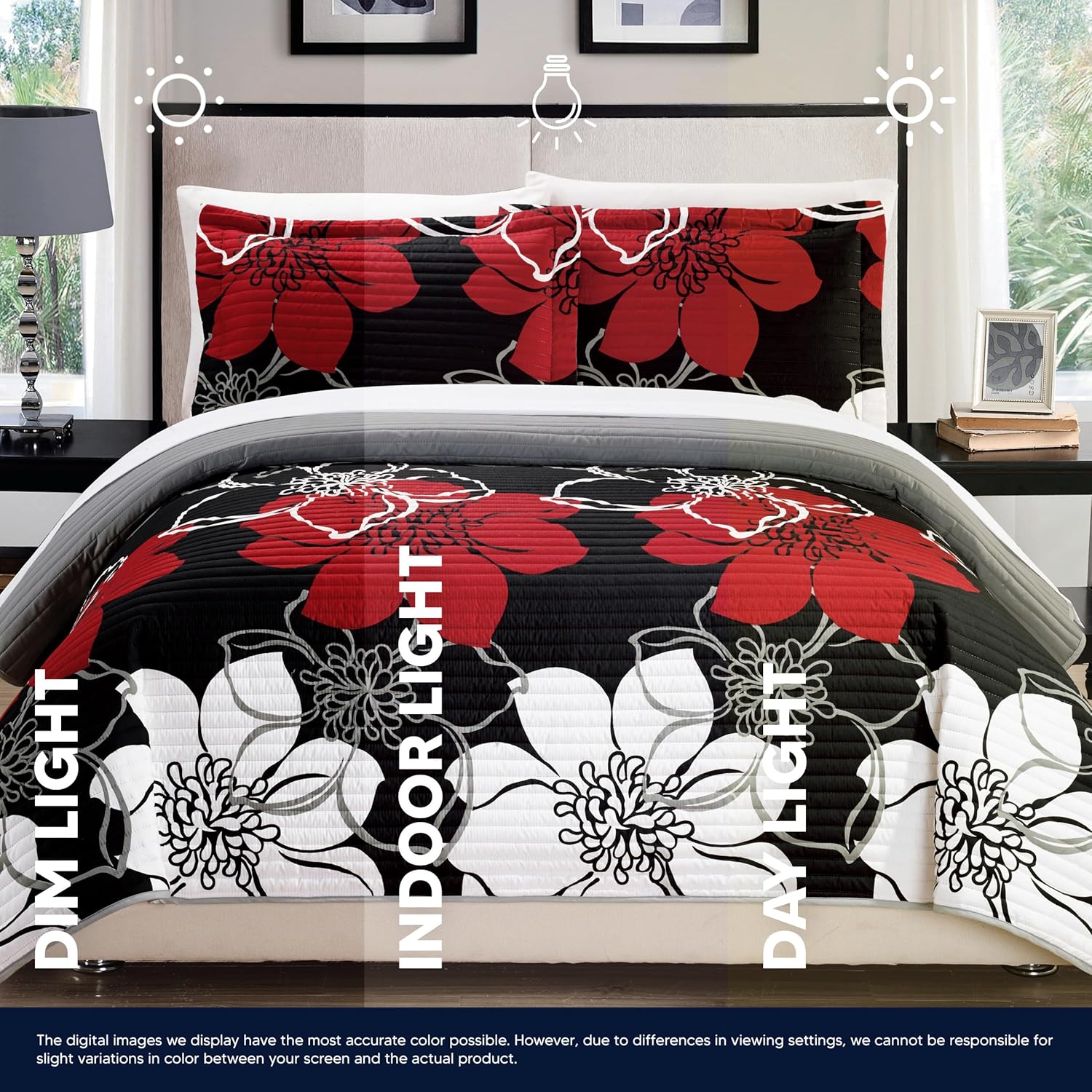 Chic Home QS2807-AN Woodside Quilt Set Twin Black 1