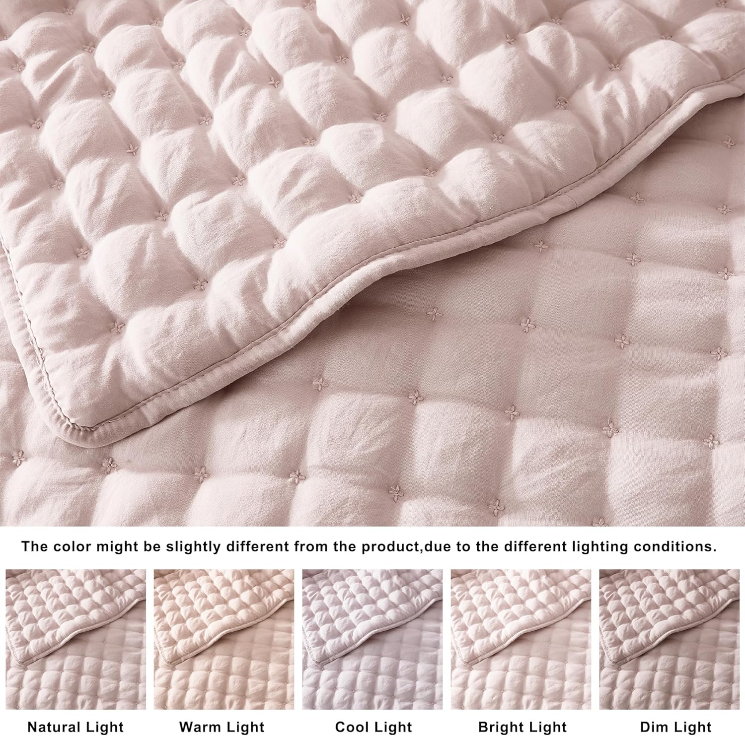 WDCOZY Cal King Quilt Set with Pillow Shams 3 Piece 118x106 Inches