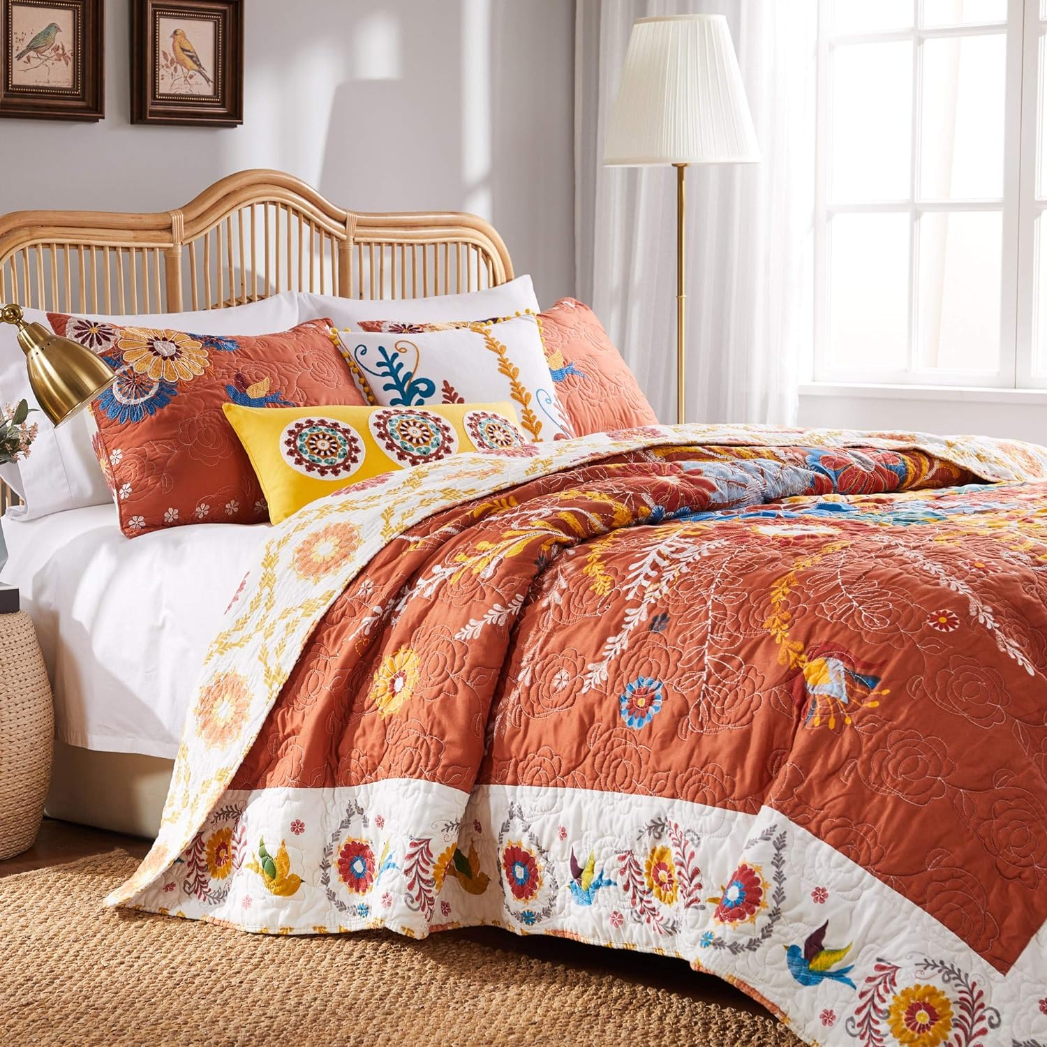 Greenland Home Barefoot Bungalow Quilt Set 3-Piece FullQueen Multi