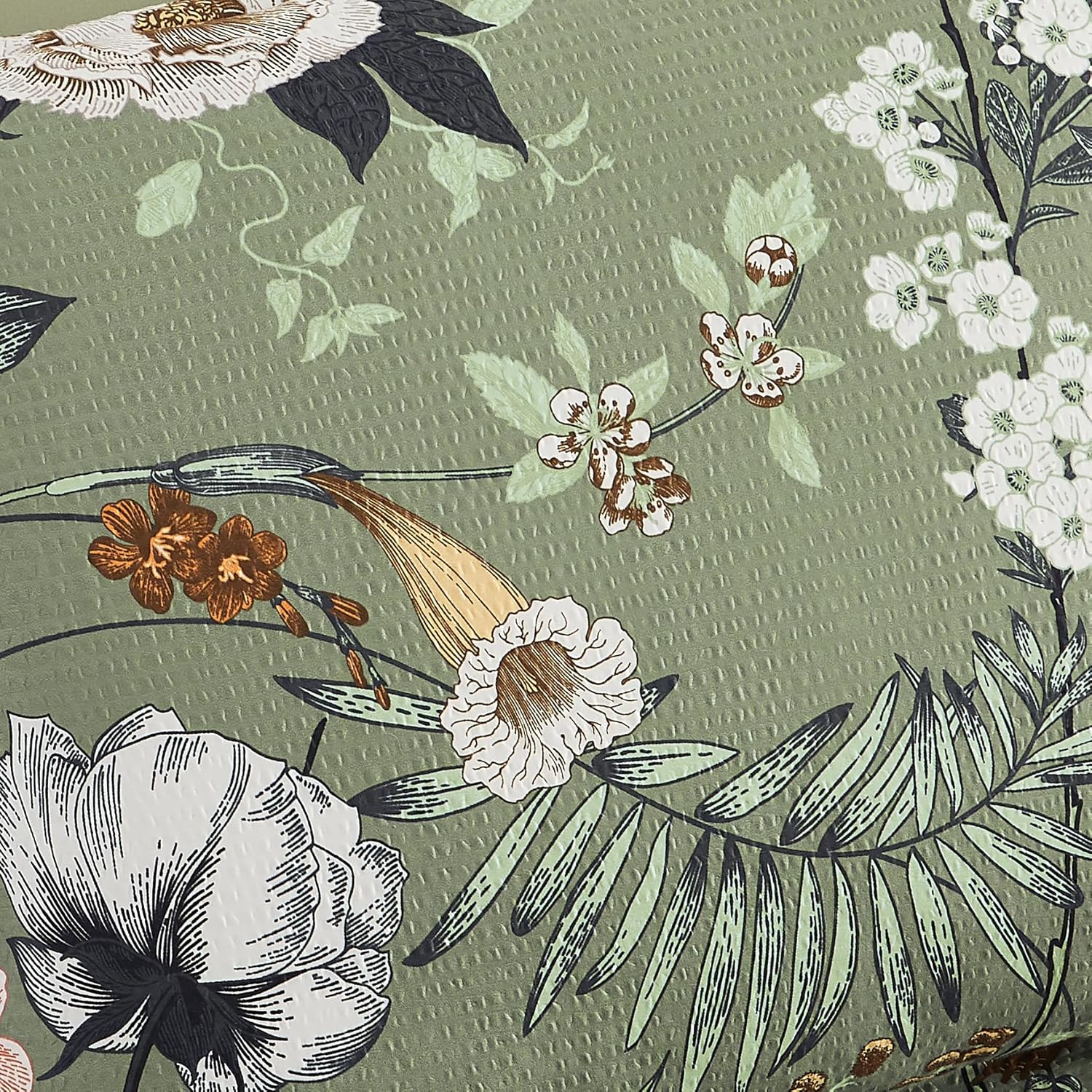 CASAAGUSTO Green Butterfly Queen Comforter Set 7PCS