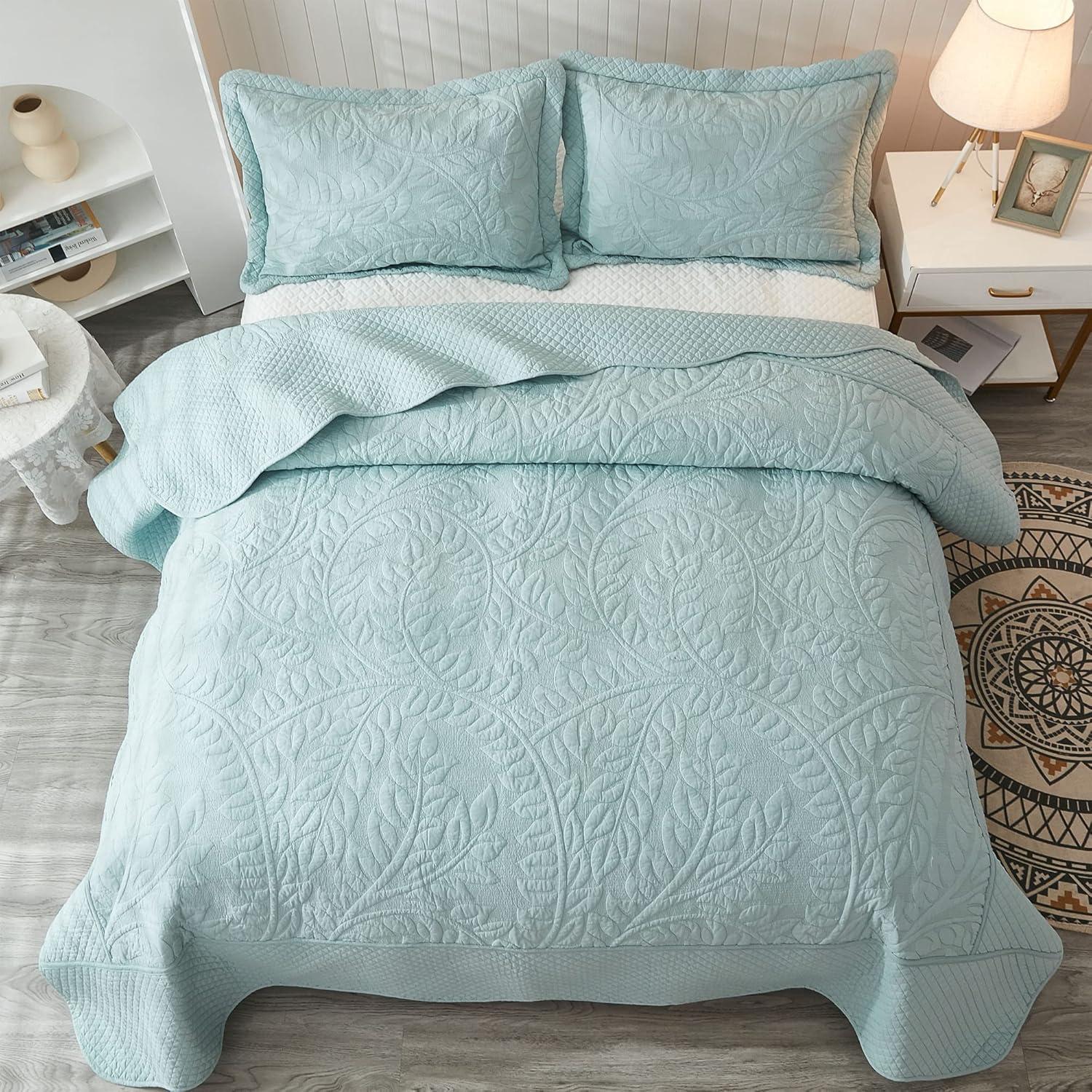 MarCielo 3-Piece 100 Cotton Farmhouse Bedspread Set