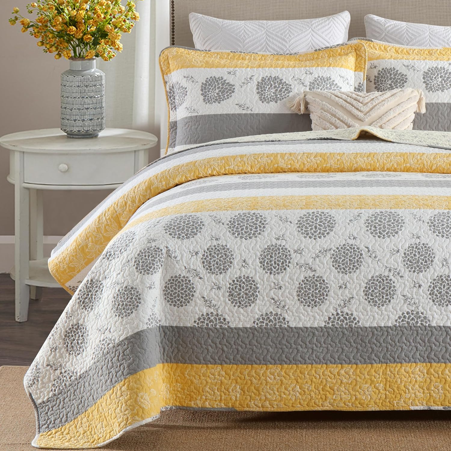 Homzard Quilt Set Queen Size 3 Piece