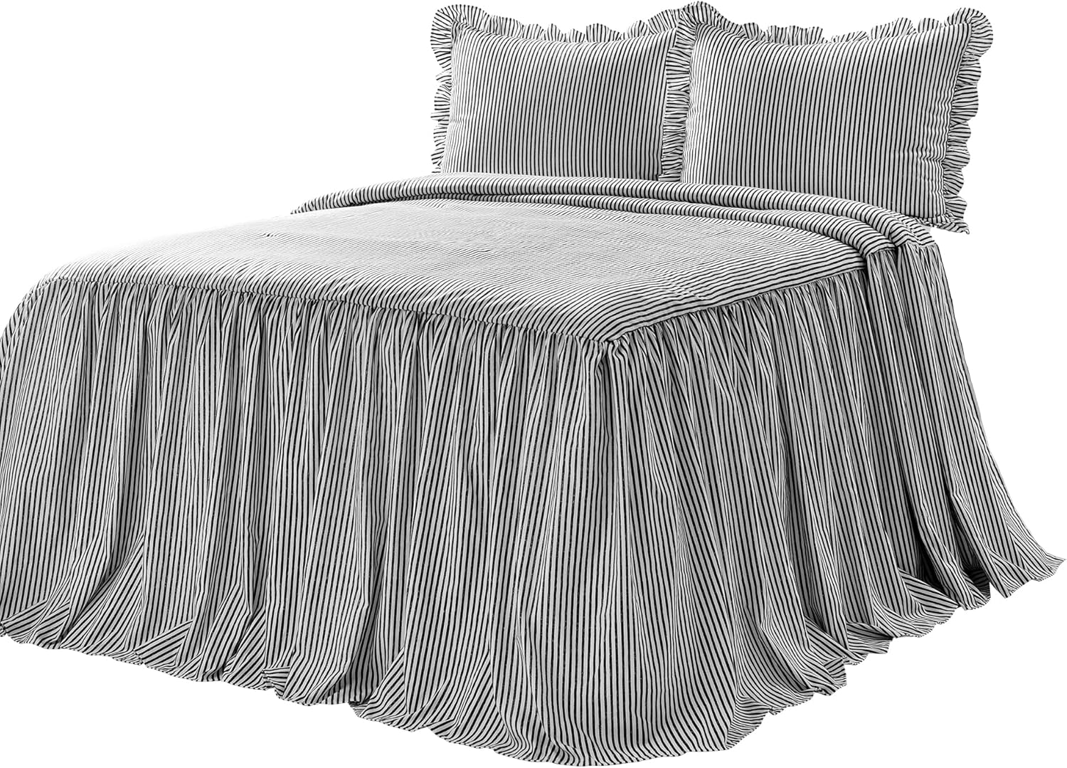 Lush Decor Ticking Stripe Bedspread 3 Piece Set Queen