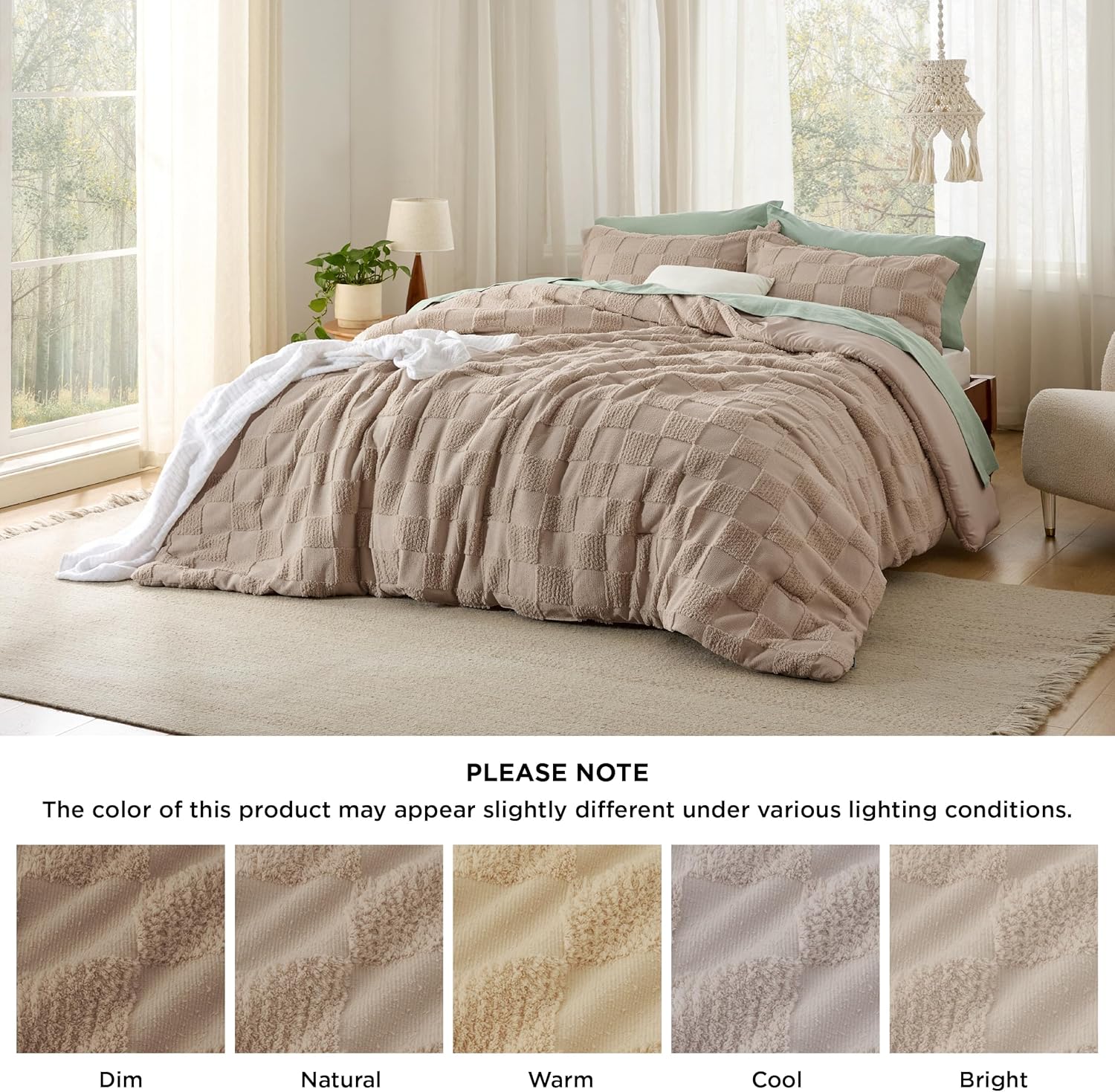 Bedsure California King Comforter Set Khaki