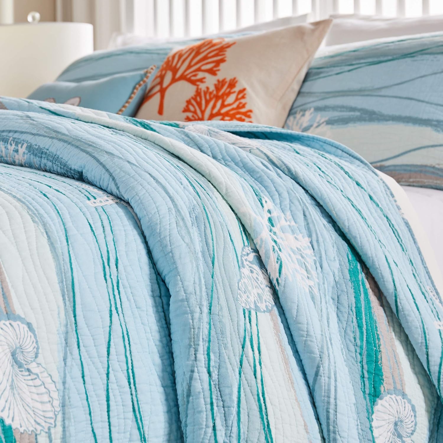 Greenland Home Maui Embroidered Quilt Set 3-Piece 1