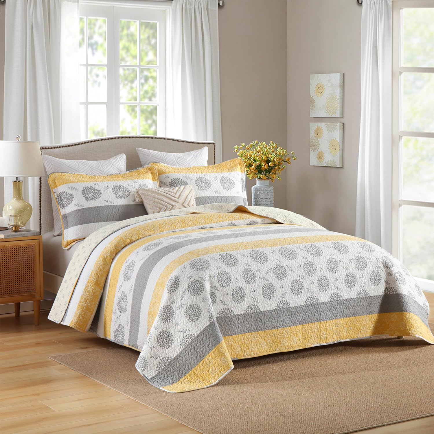 Homzard Quilt Set Queen Size 3 Piece