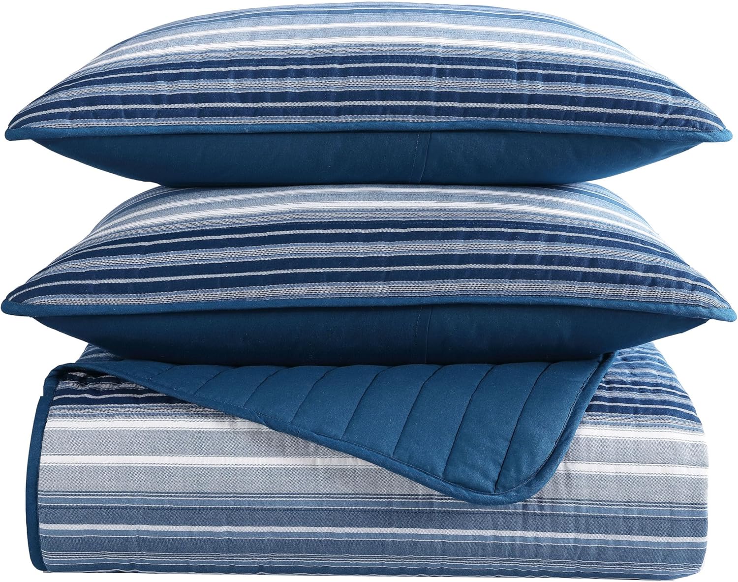 Nautica Queen Quilt Set - Cotton Reversible Bedding with Shams