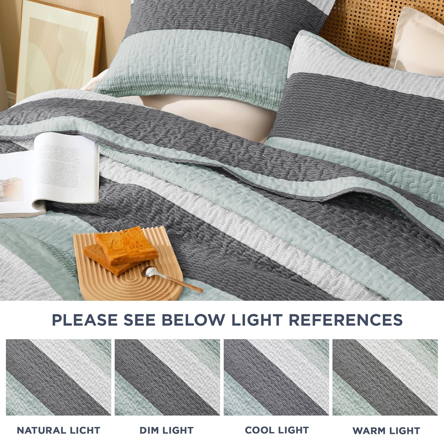 Litanika Oversized King Quilt Set Sage Green 1