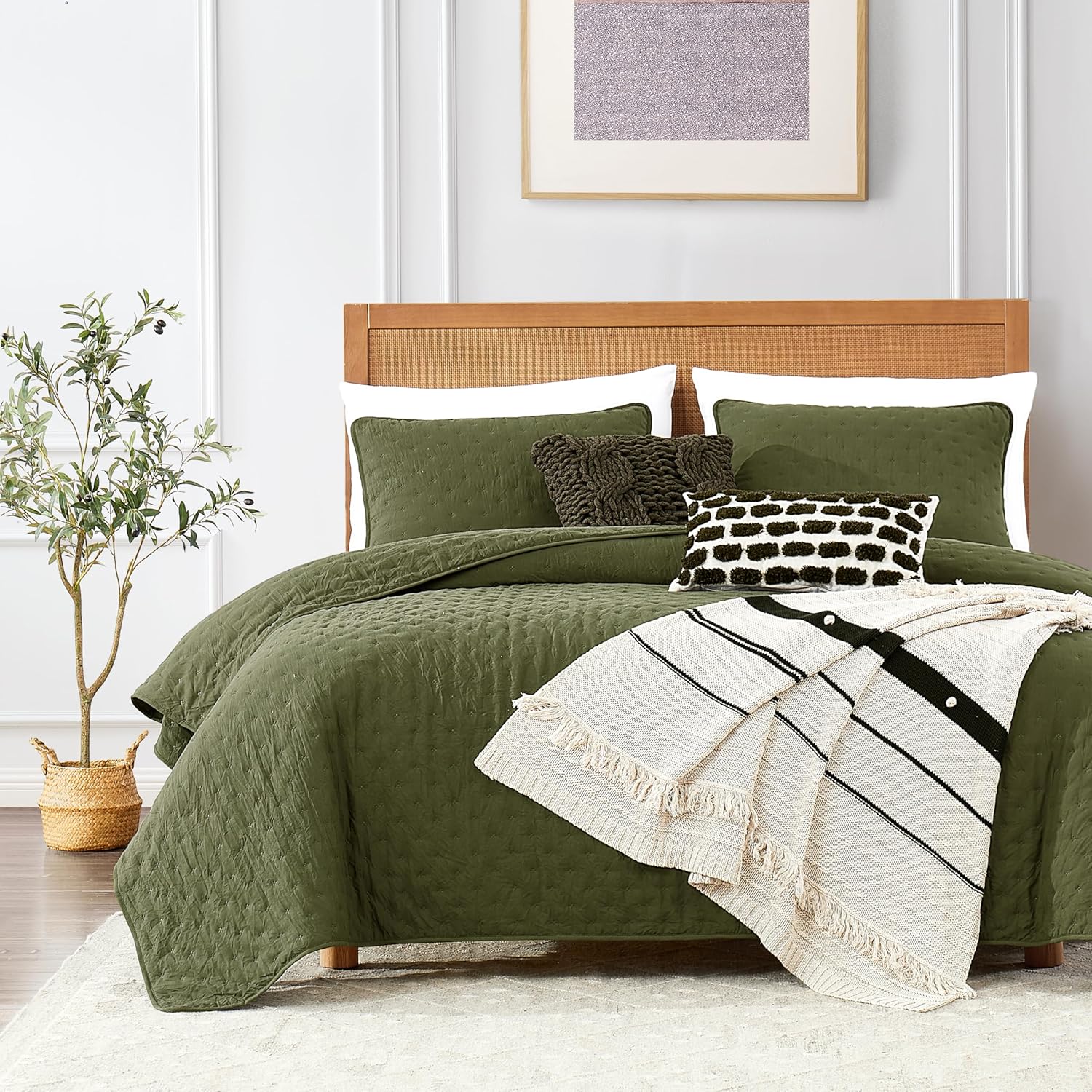 ROARINGWILD Twin Size Quilt Set with Pillow Sham 68x90 Inches