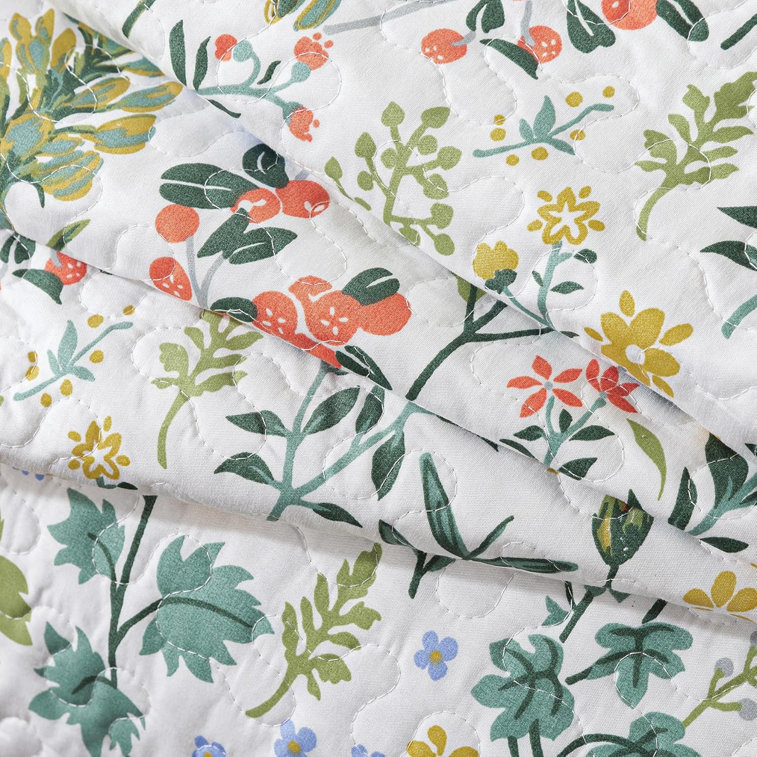 HoneiLife Queen Quilt Set - 3 Piece Lightweight Floral Bedding