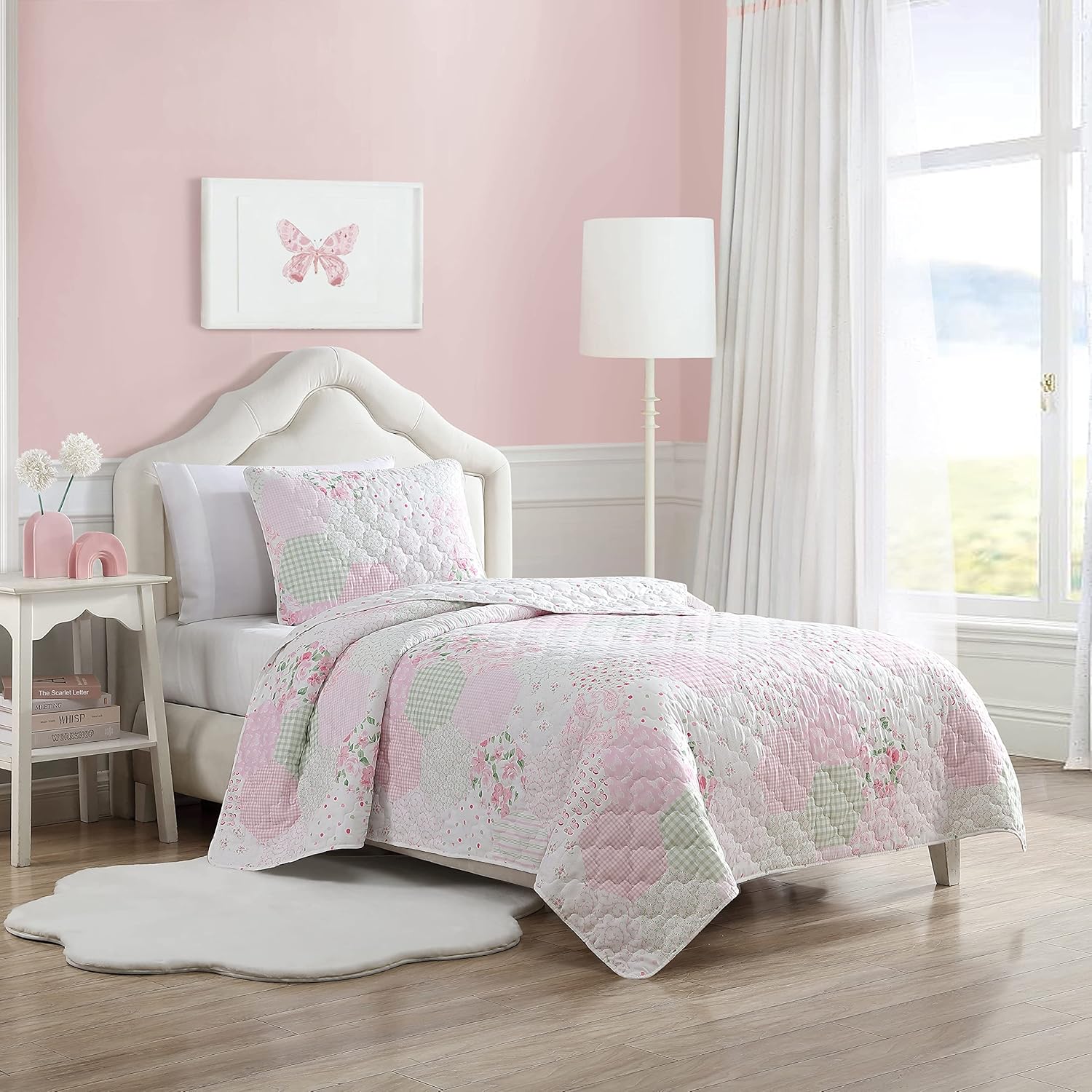 Laura Ashley Kids Quilt Set Reversible Ellyn Pink Twin