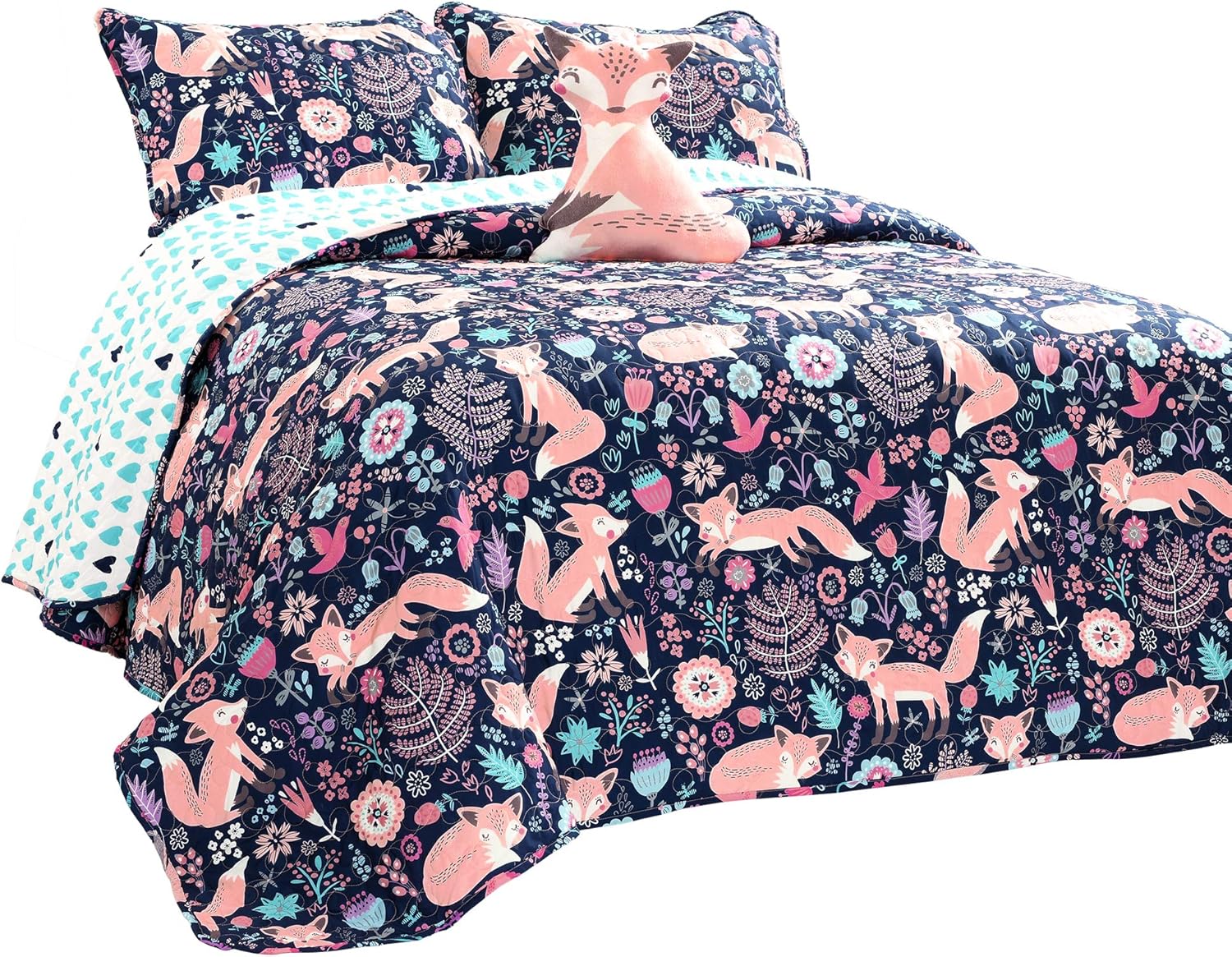 Lush Decor Pixie Fox Reversible Quilt Set - 3 Piece Twin
