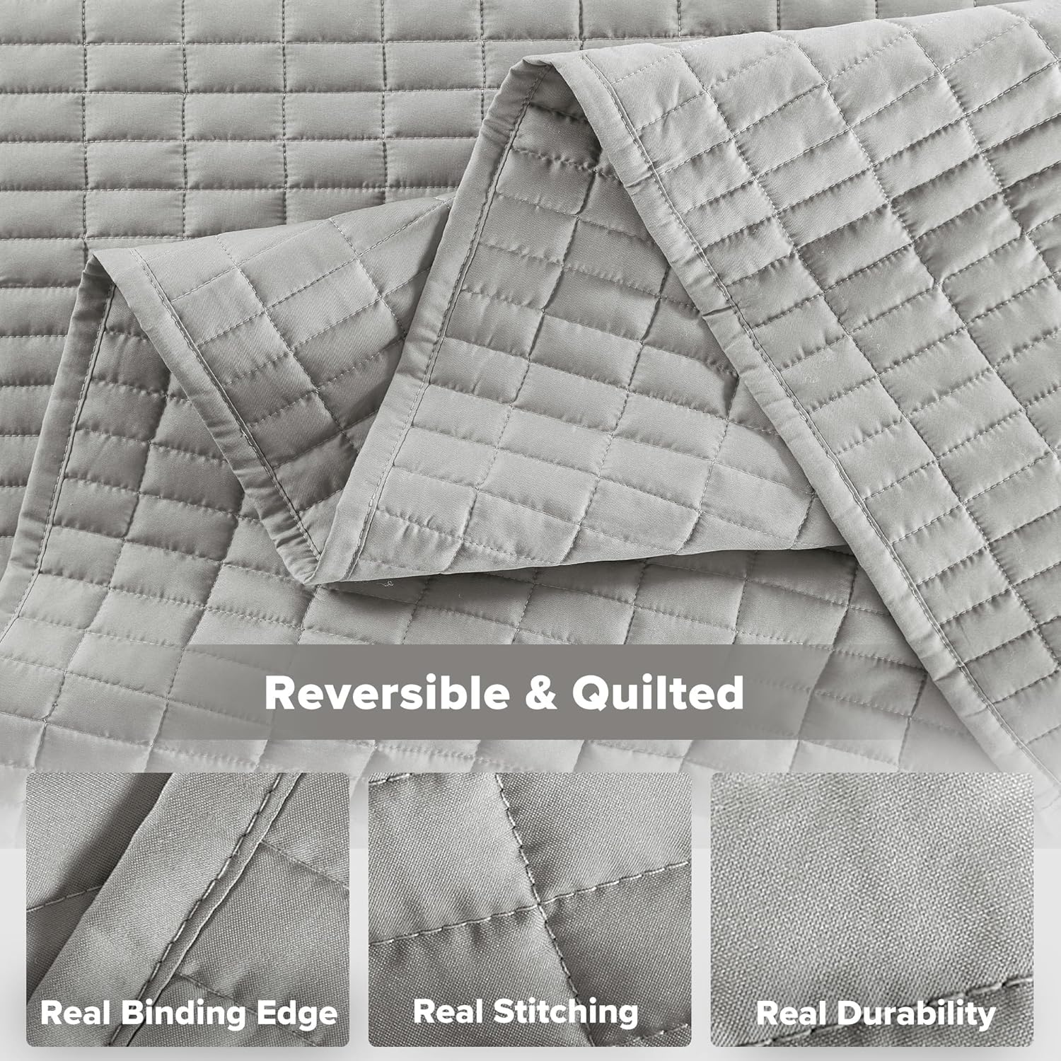 Comfort Spaces Grey Oversized King Quilt Set 1