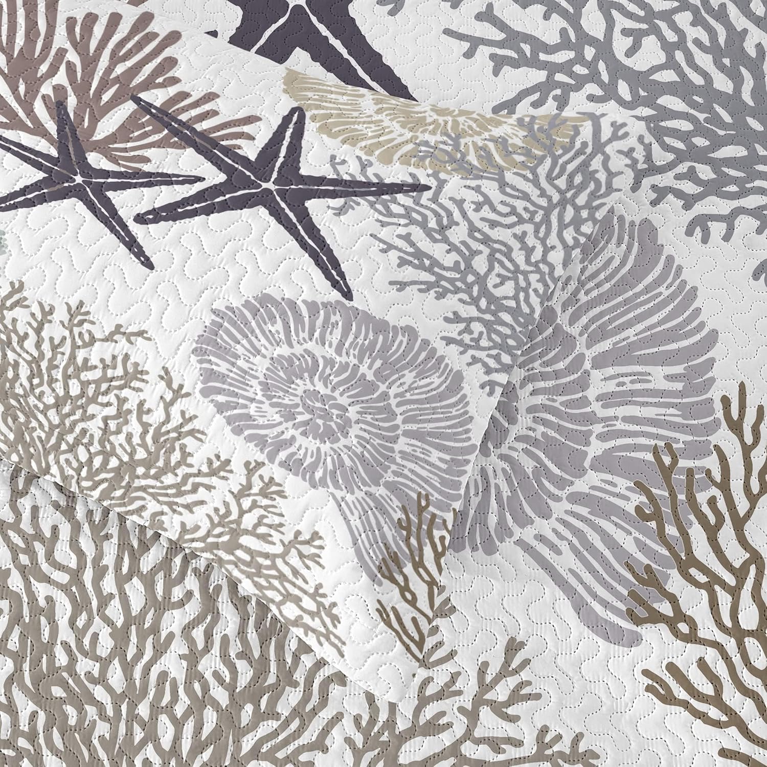 Tritard 3 Piece Coastal Quilt Set King Size