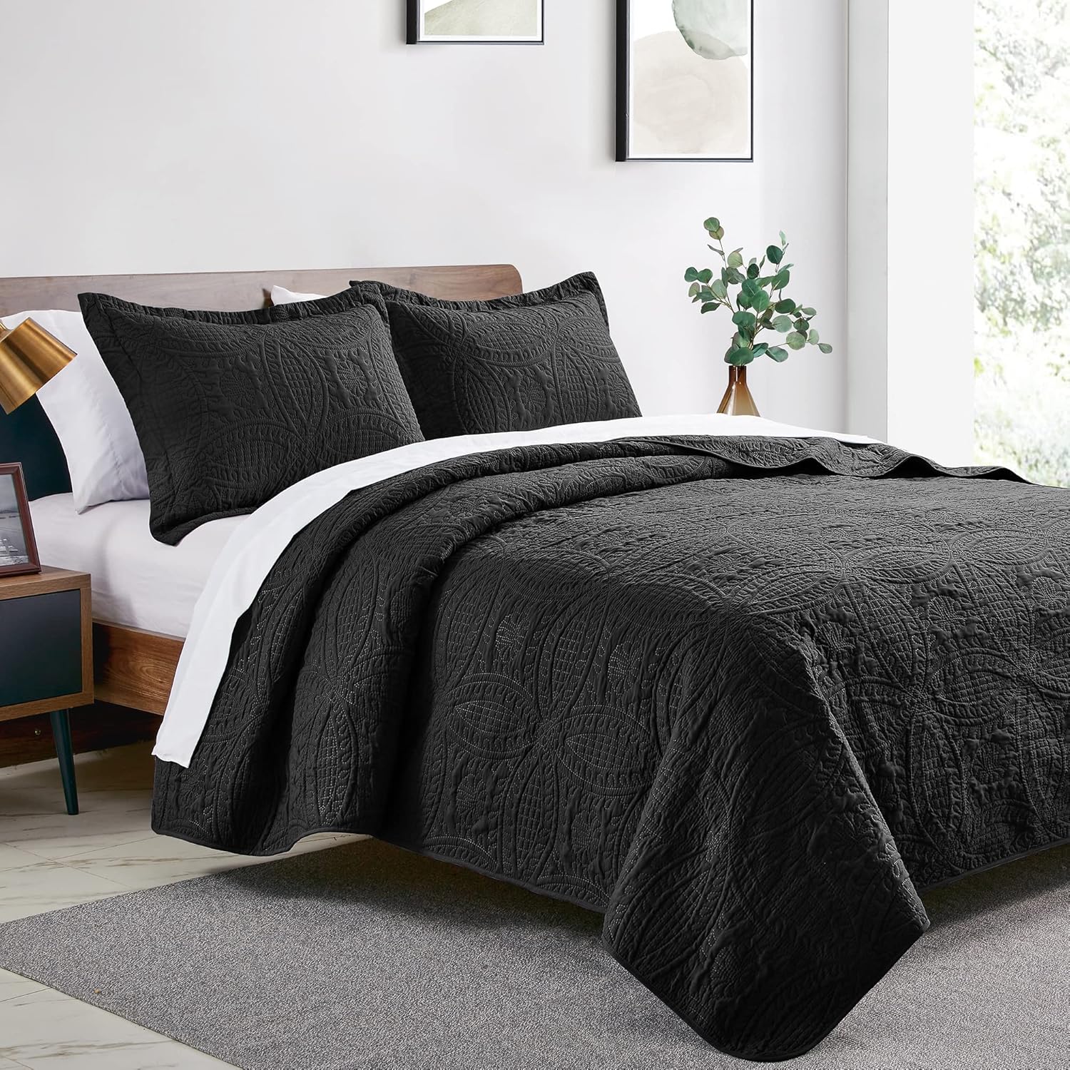 Loves Cabin King Size Quilt Set with Coin Pattern 1