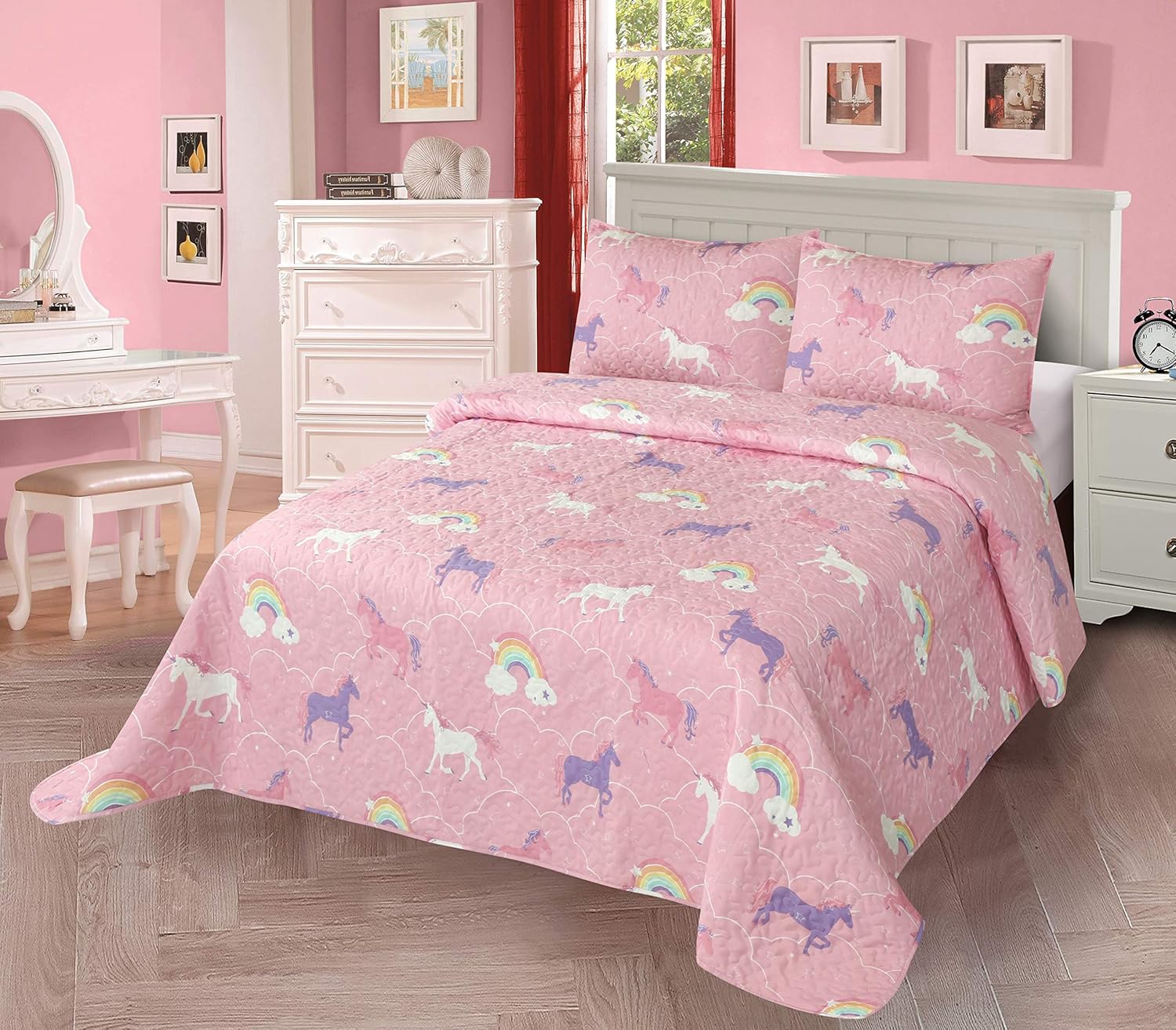 Kids Zone 2pc Twin Unicorn Quilt Set