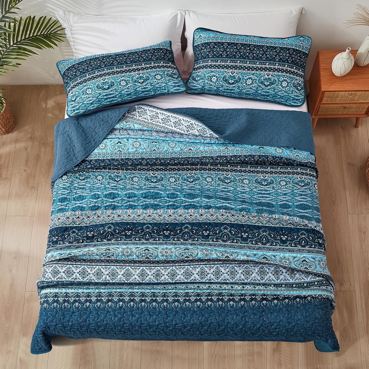 WONGS BEDDING Boho King Quilt Set