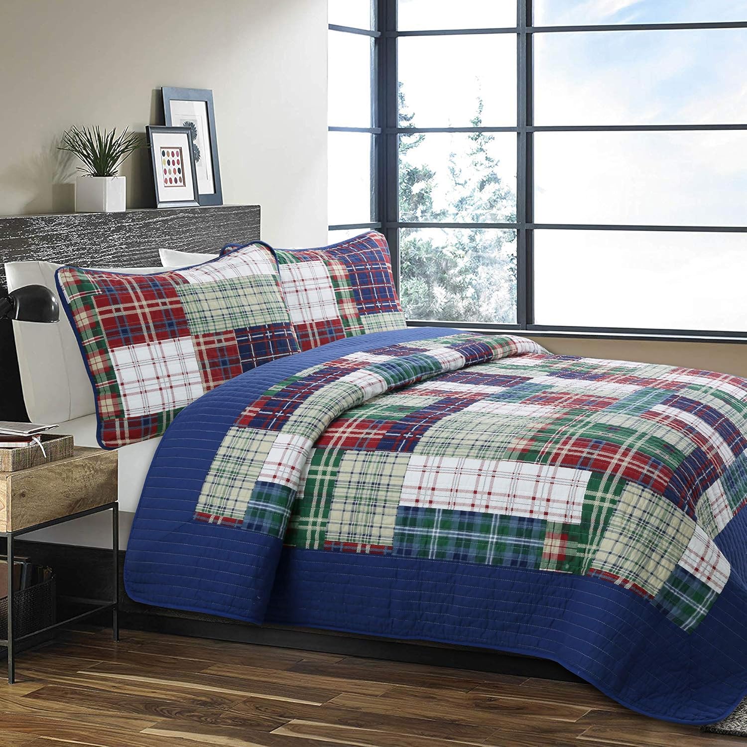 Cozy Line Nate Patchwork Quilt Set Twin 2 Piece 1