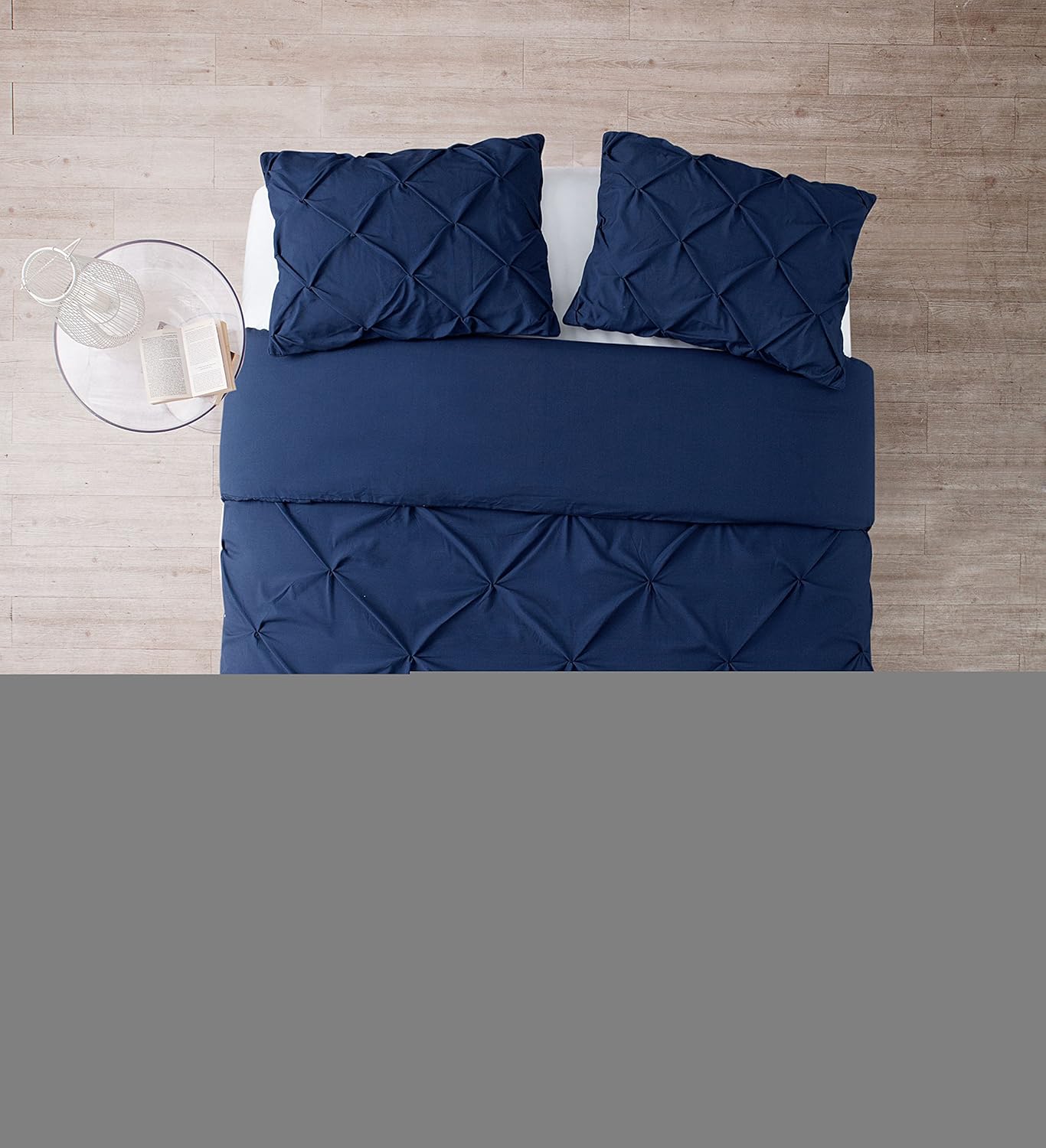 VCNY Home Duvet Cover Set with Button Closure and Puckered Diamond Design