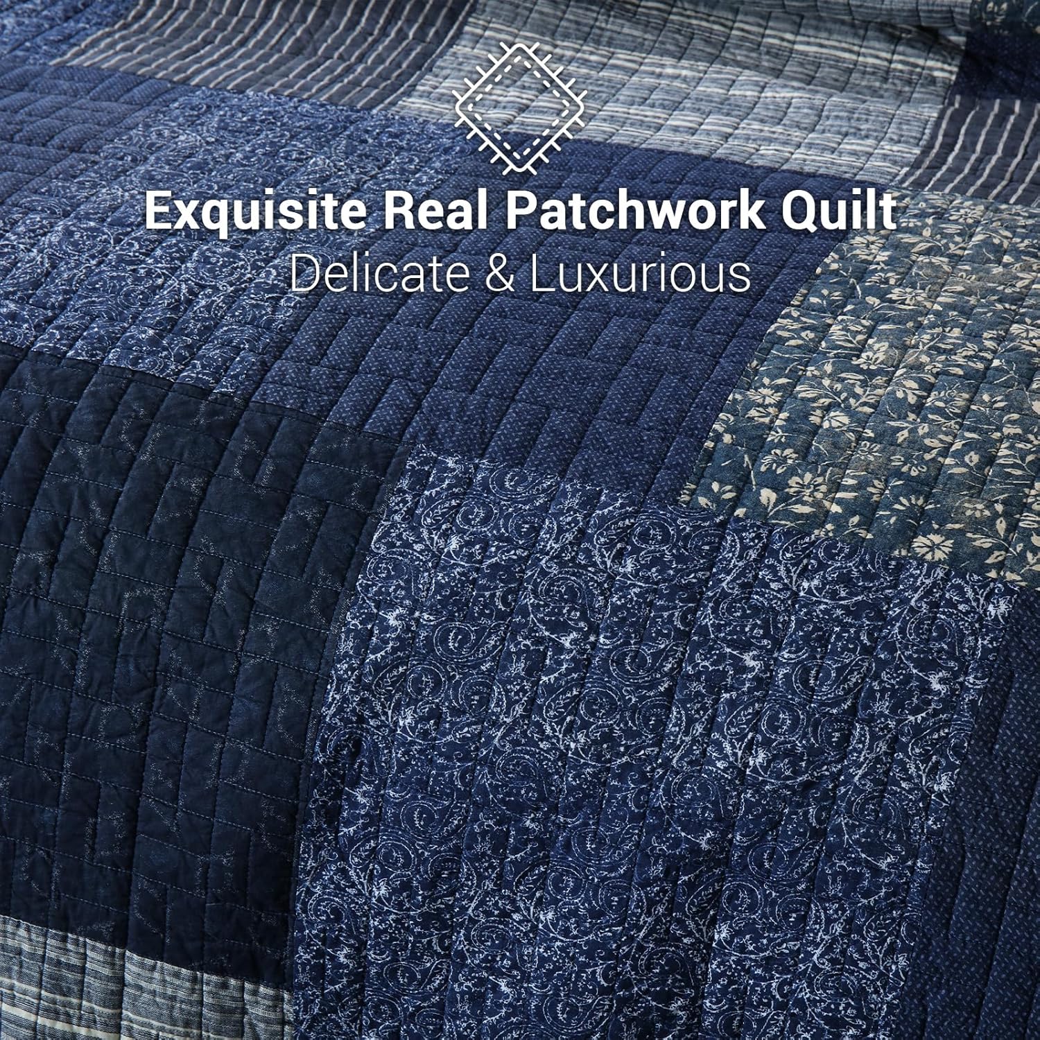 Yvooxny King Size Reversible Quilt Set 3-Piece