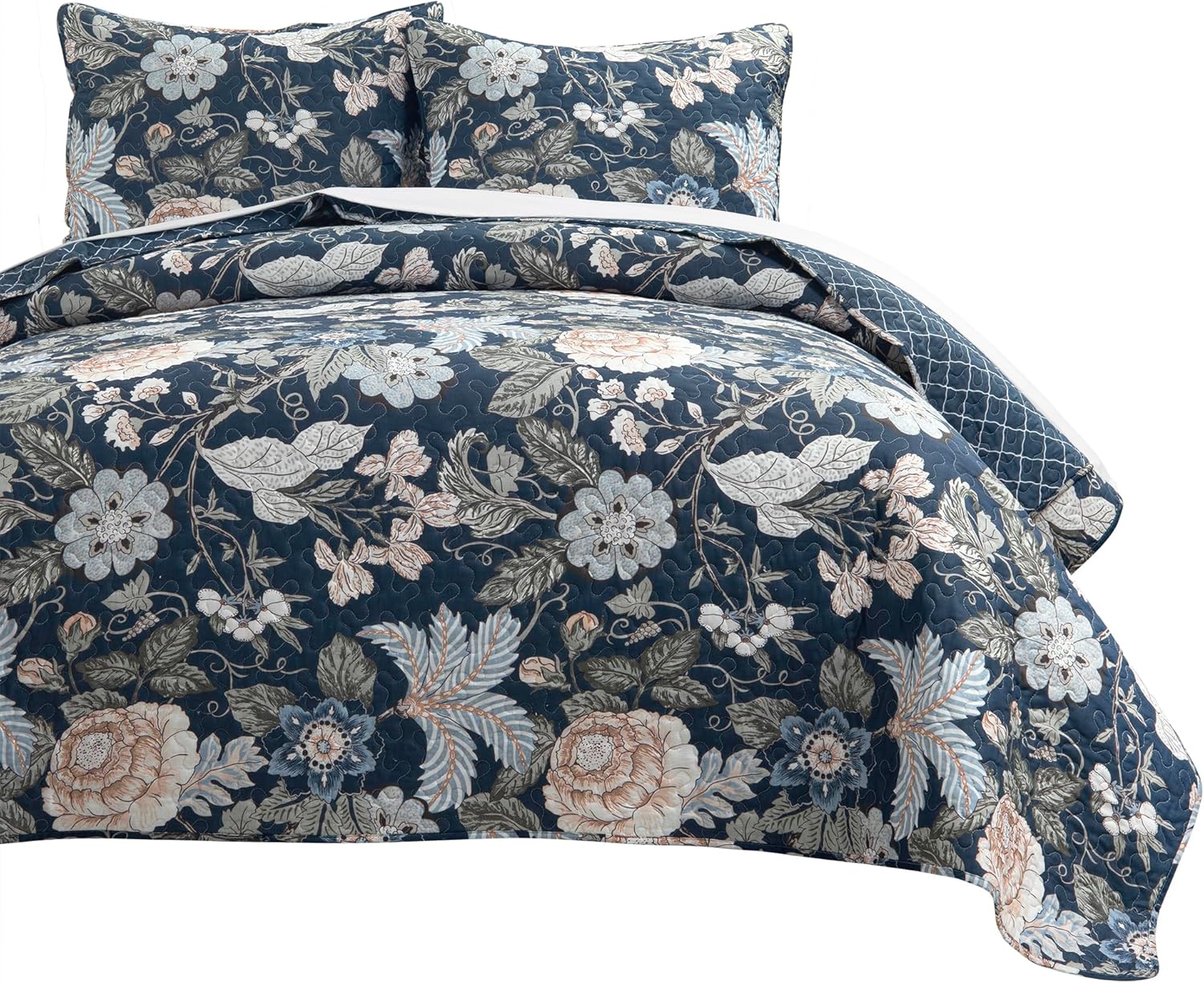 Lush Decor Sydney Reversible Cotton Quilt Set King 1