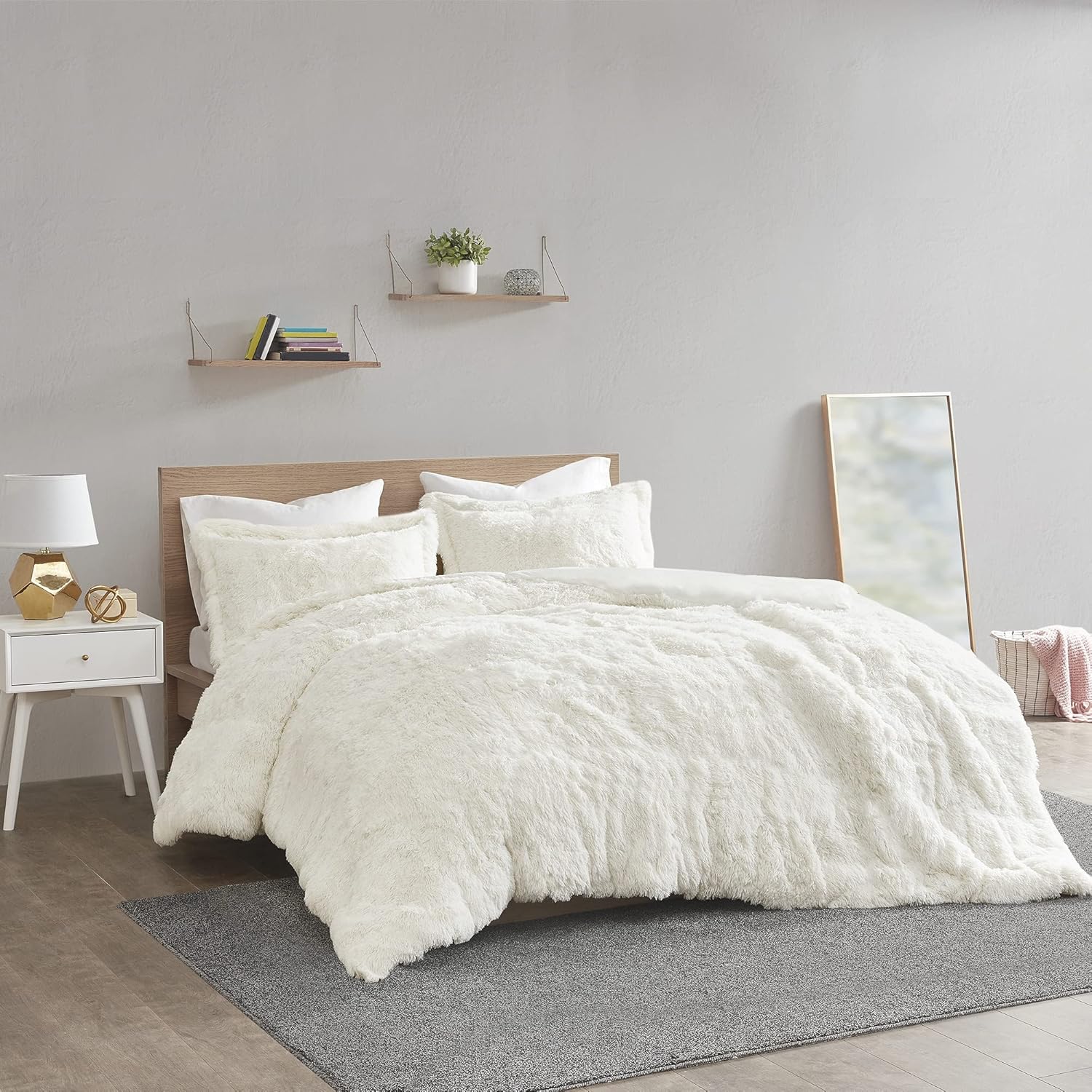 Intelligent Design Shaggy Faux Fur Duvet Cover Set