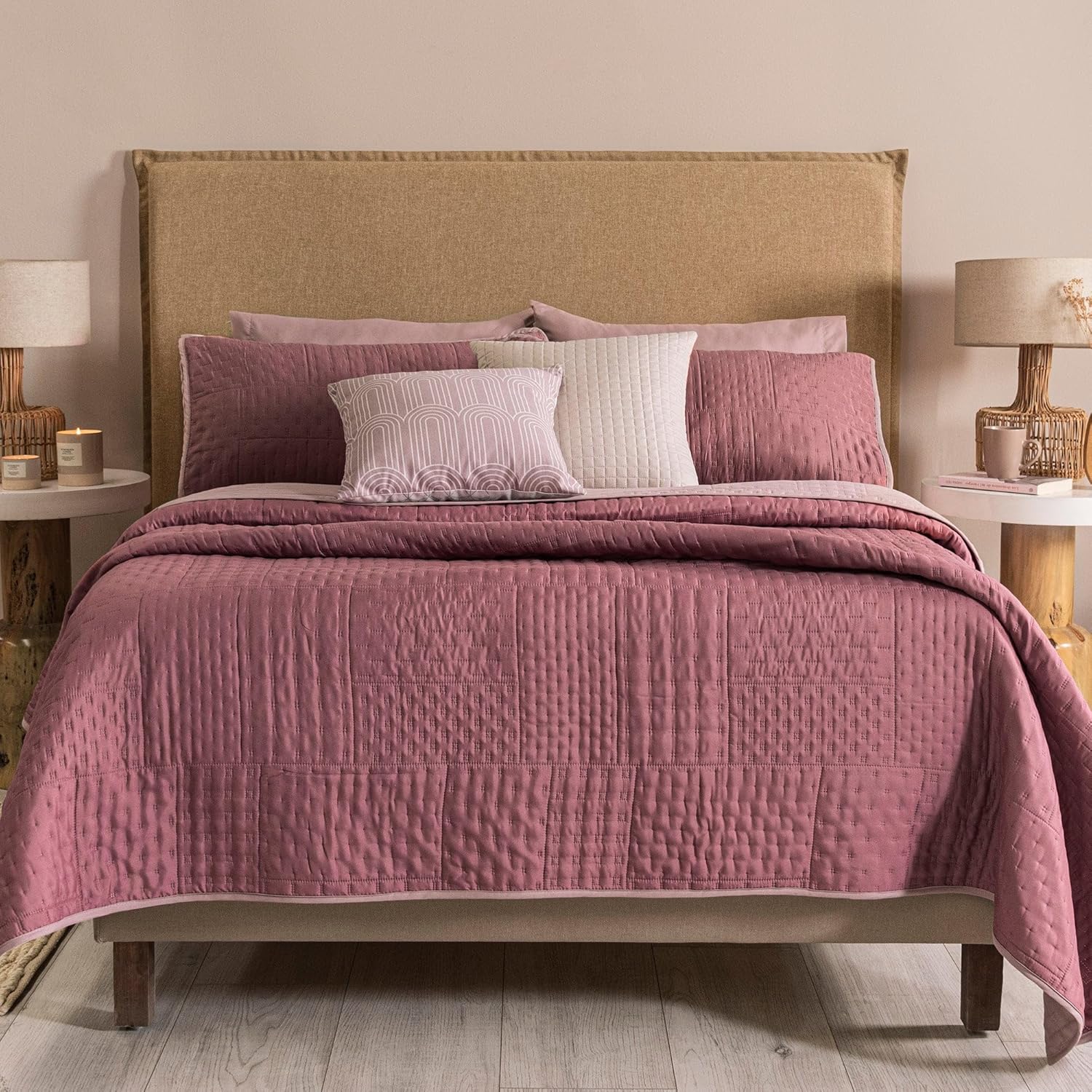 Queen Comforter Novo Blush Bedding Reversible Lightweight Quilt