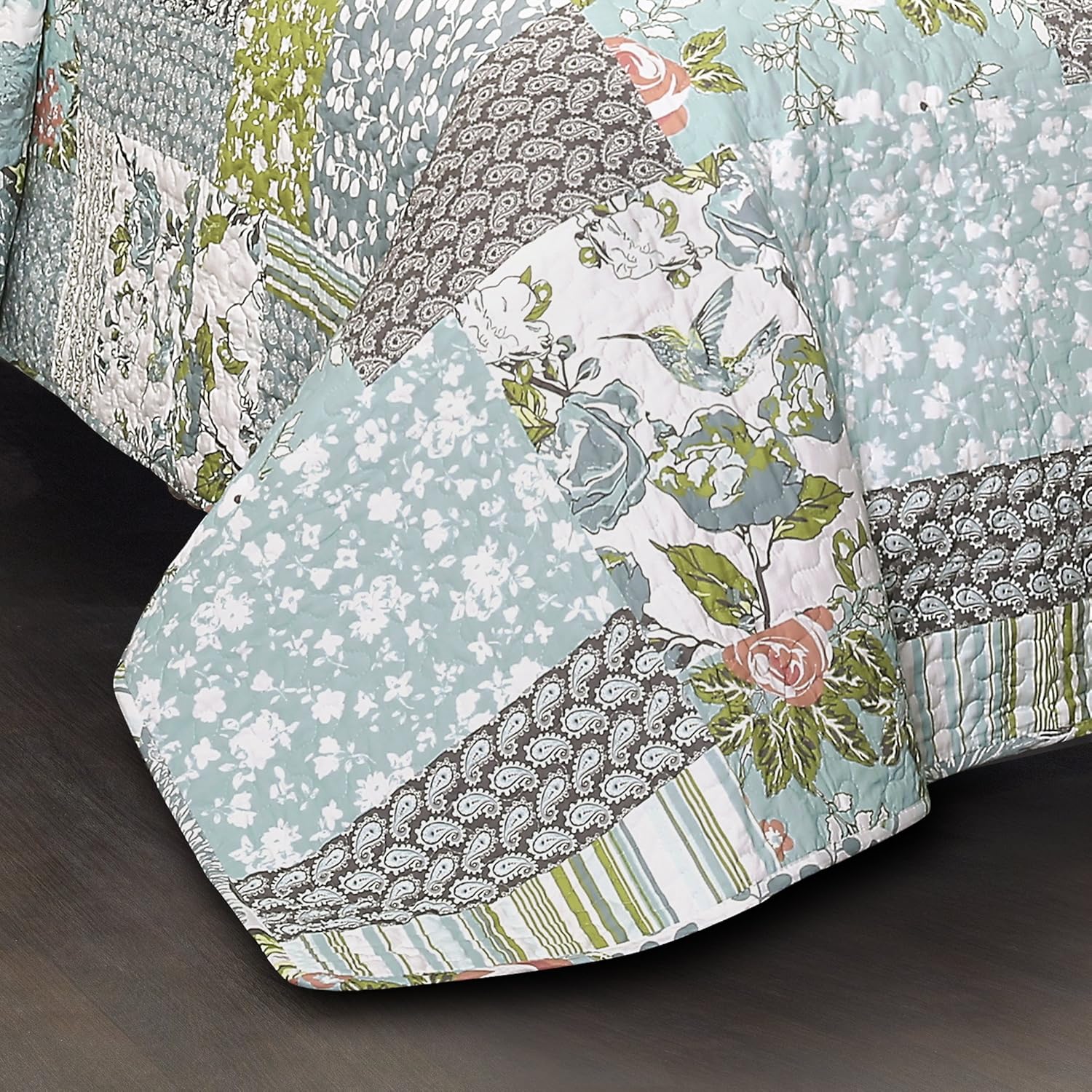 Lush Decor Roesser Quilt Set - King - Blue 1