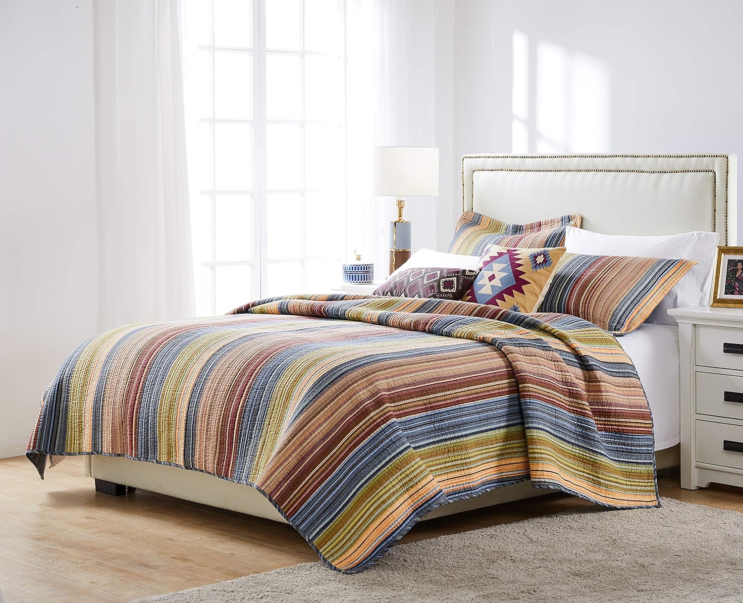 Greenland Home 100 Cotton Quilt Set Reversible TwinXL