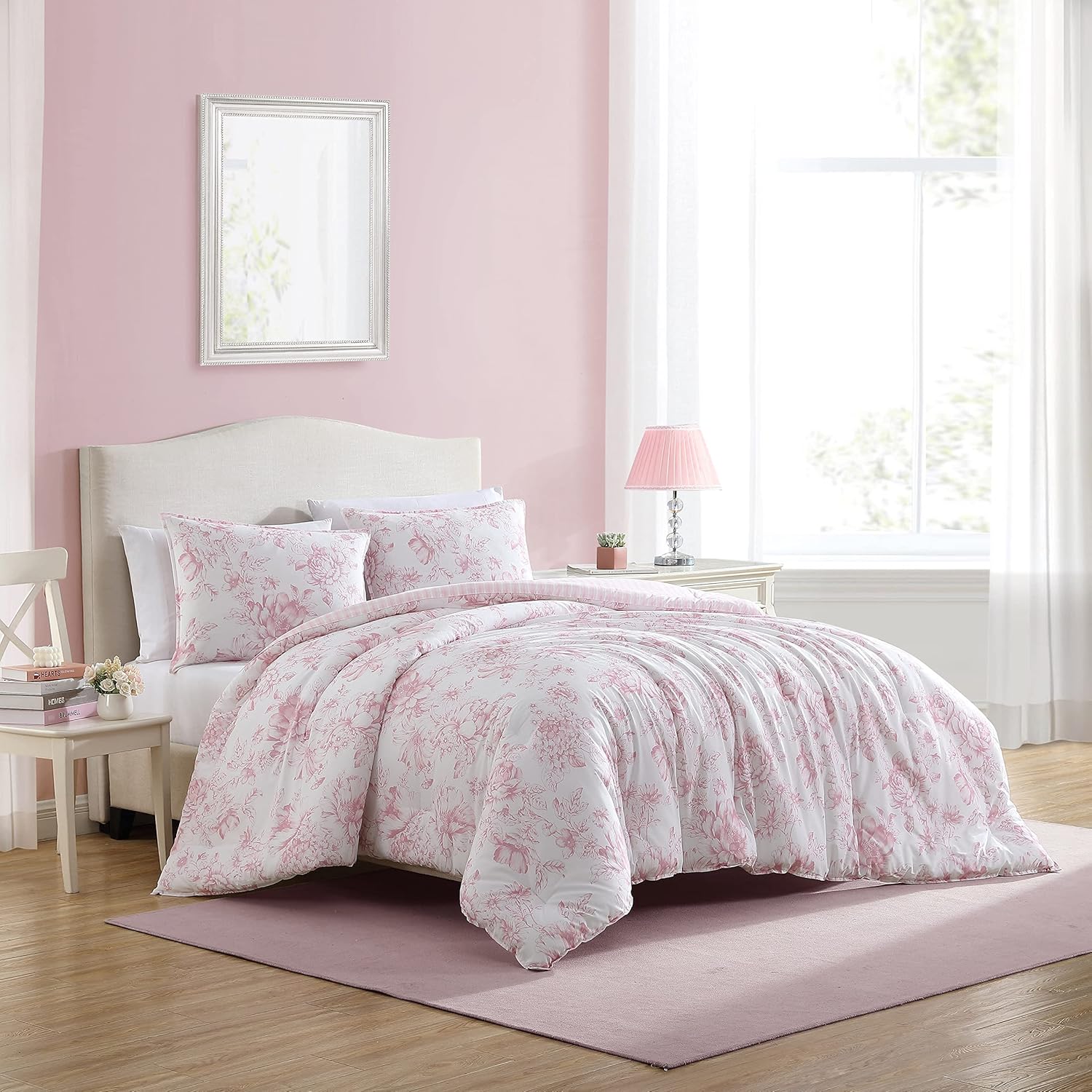 Laura Ashley King Comforter Set Delphine Mauve 1
