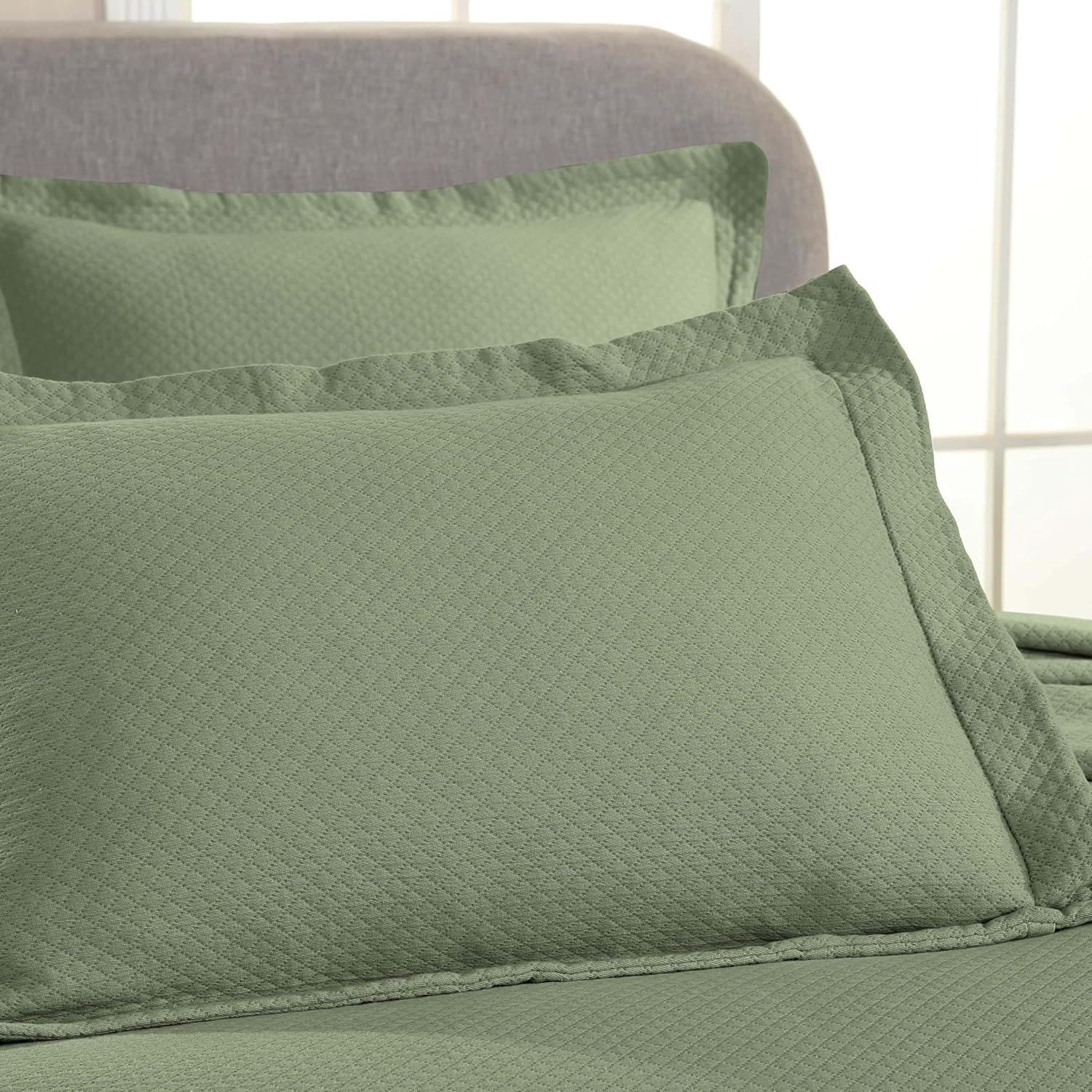Superior Solitaire Cotton Bedspread Set Full Size 3 Piece