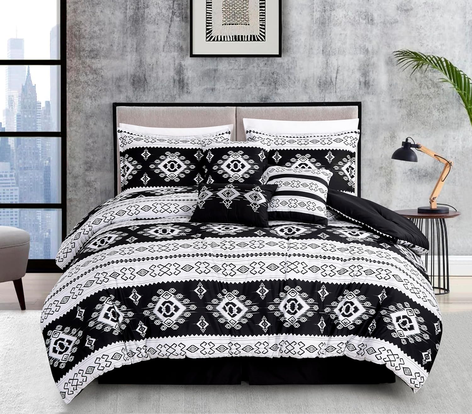 Chezmoi Indie 7-Piece Southwestern Comforter Set - Queen