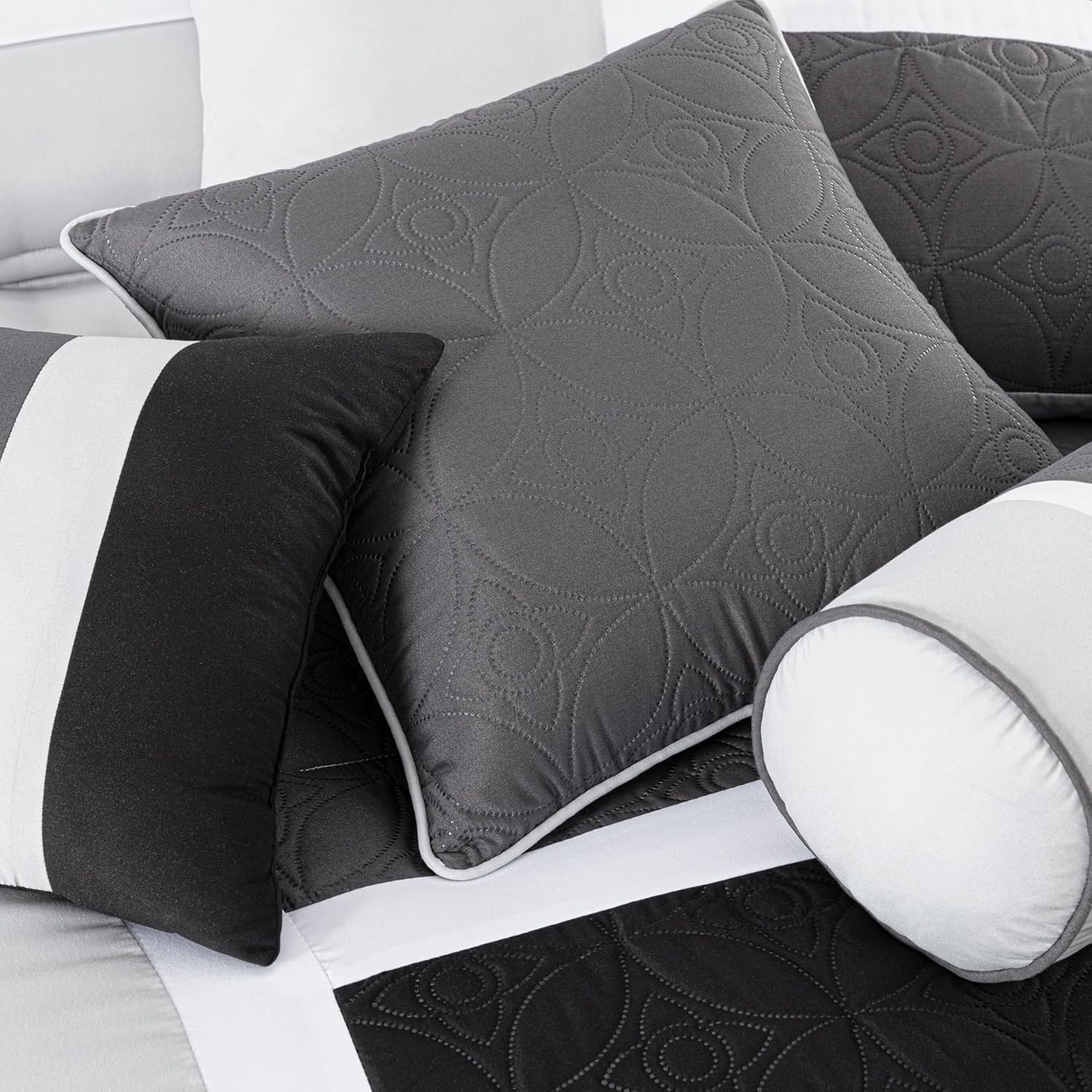 Chezmoi Upland 7-Piece Patchwork Comforter Set Queen