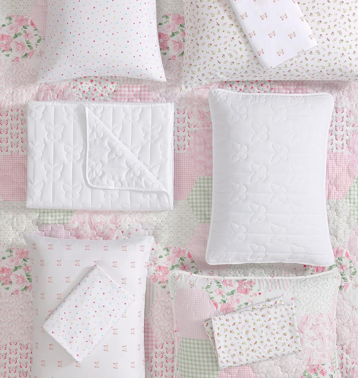 Laura Ashley Kids Quilt Set Reversible Ellyn Pink Twin