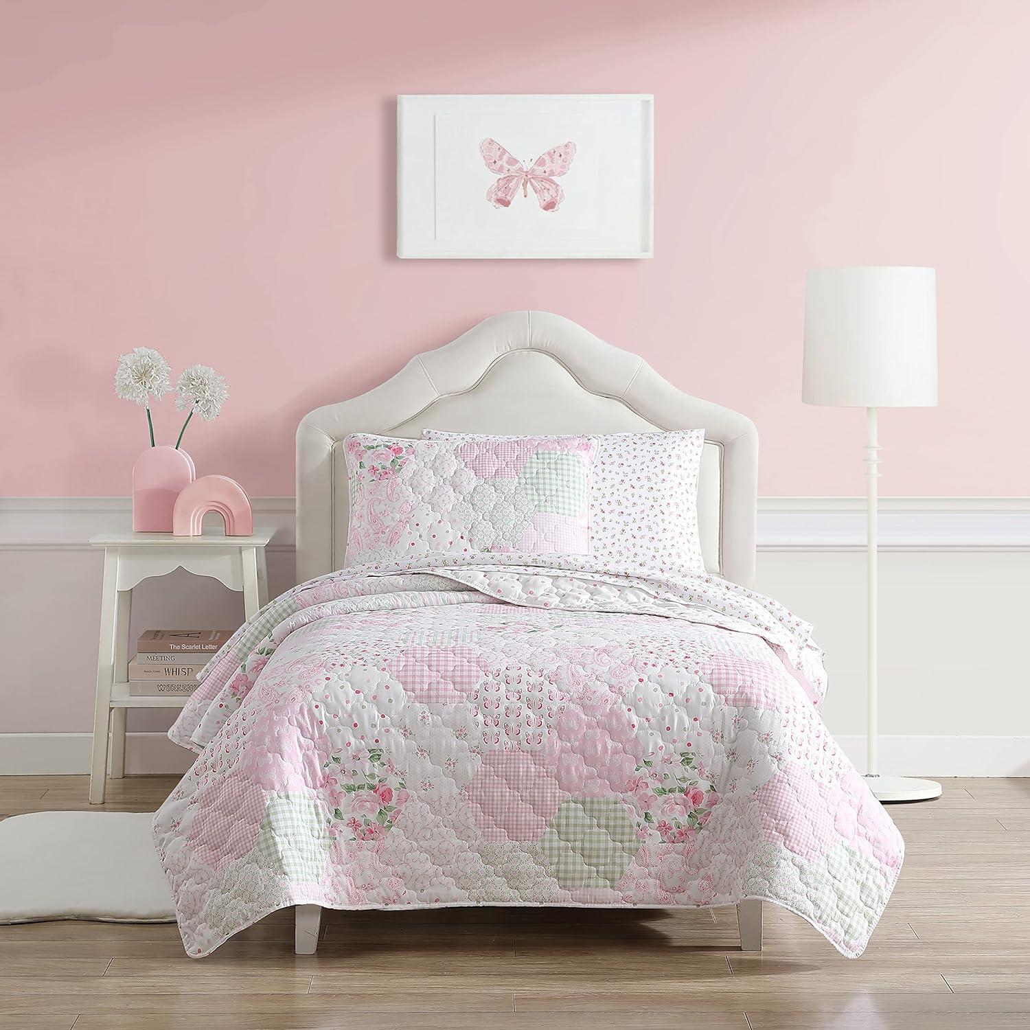 Laura Ashley Kids Quilt Set Reversible Ellyn Pink Twin