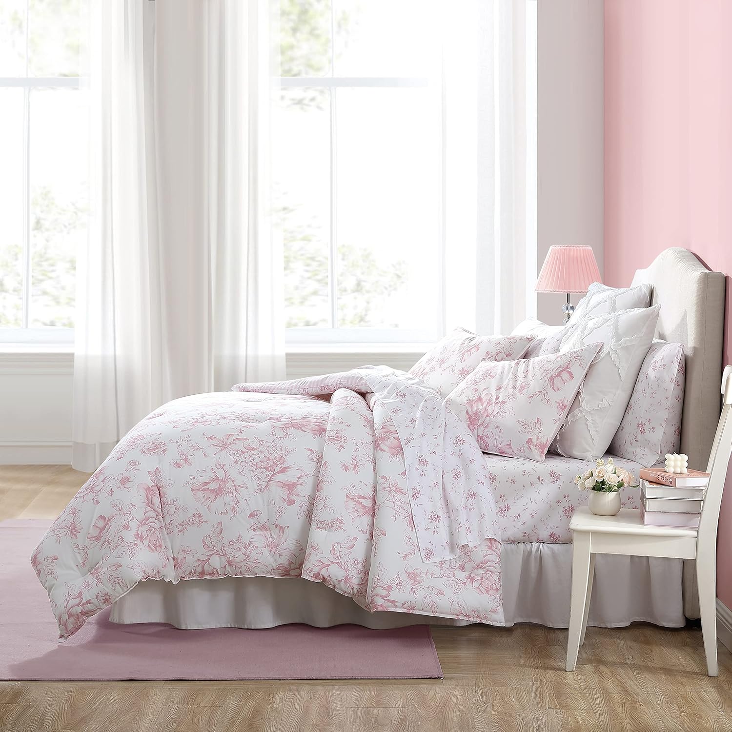Laura Ashley King Comforter Set Delphine Mauve 1