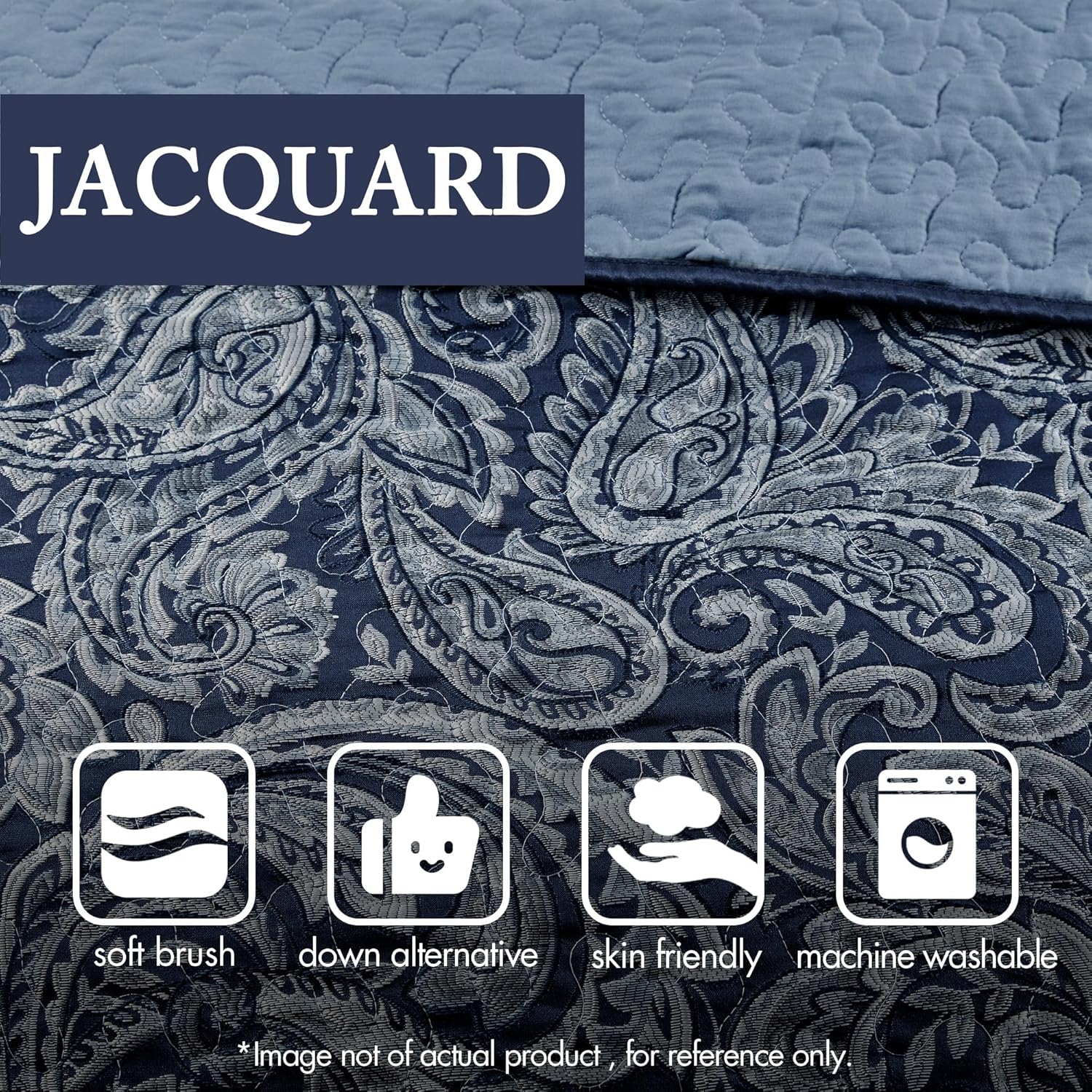 Madison Park Aubrey Reversible Quilted Bedspread Set Queen Navy 5 Piece
