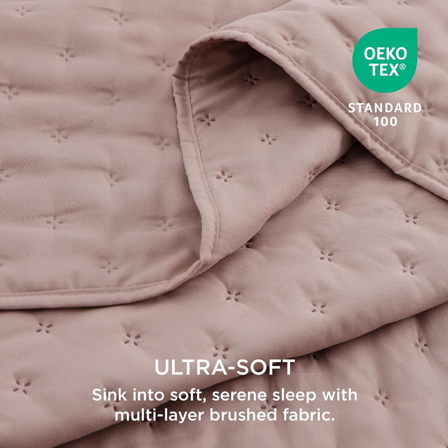 Bedsure King Quilt Set - Ultra Soft Dusty Rose Bedspread