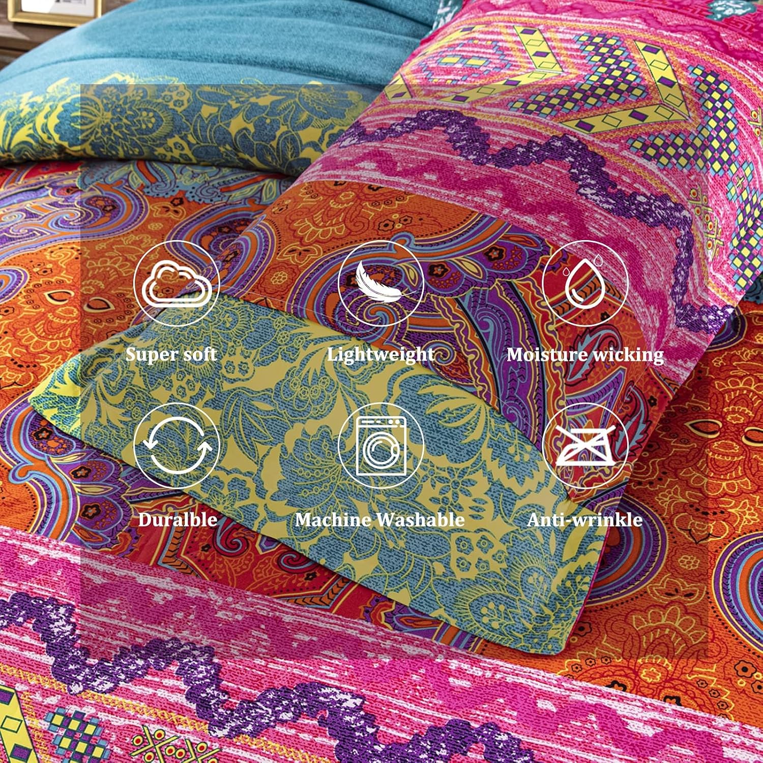 WONGS BEDDING Bohemian Comforter Set King