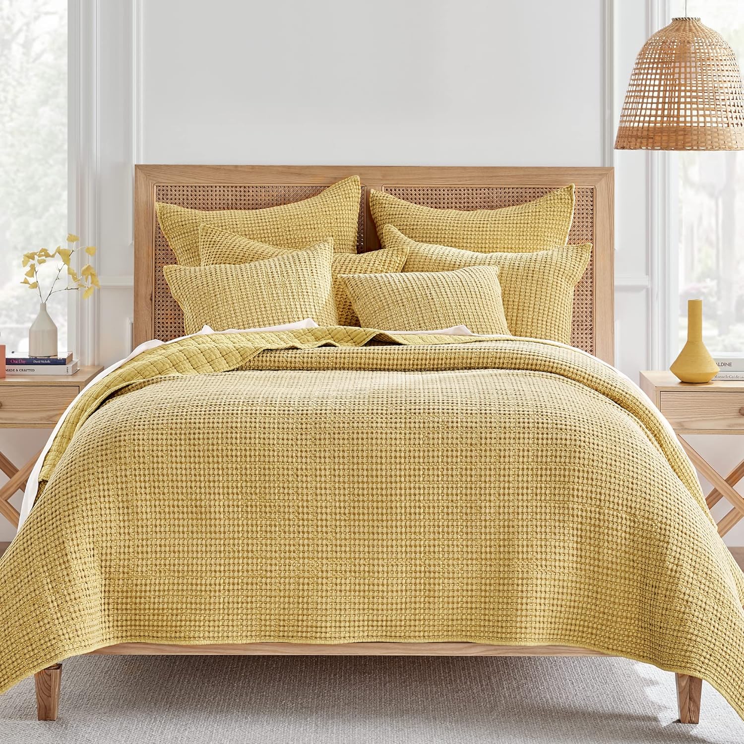 Levtex Home Mills Waffle Euro Sham Set of Two Ochre