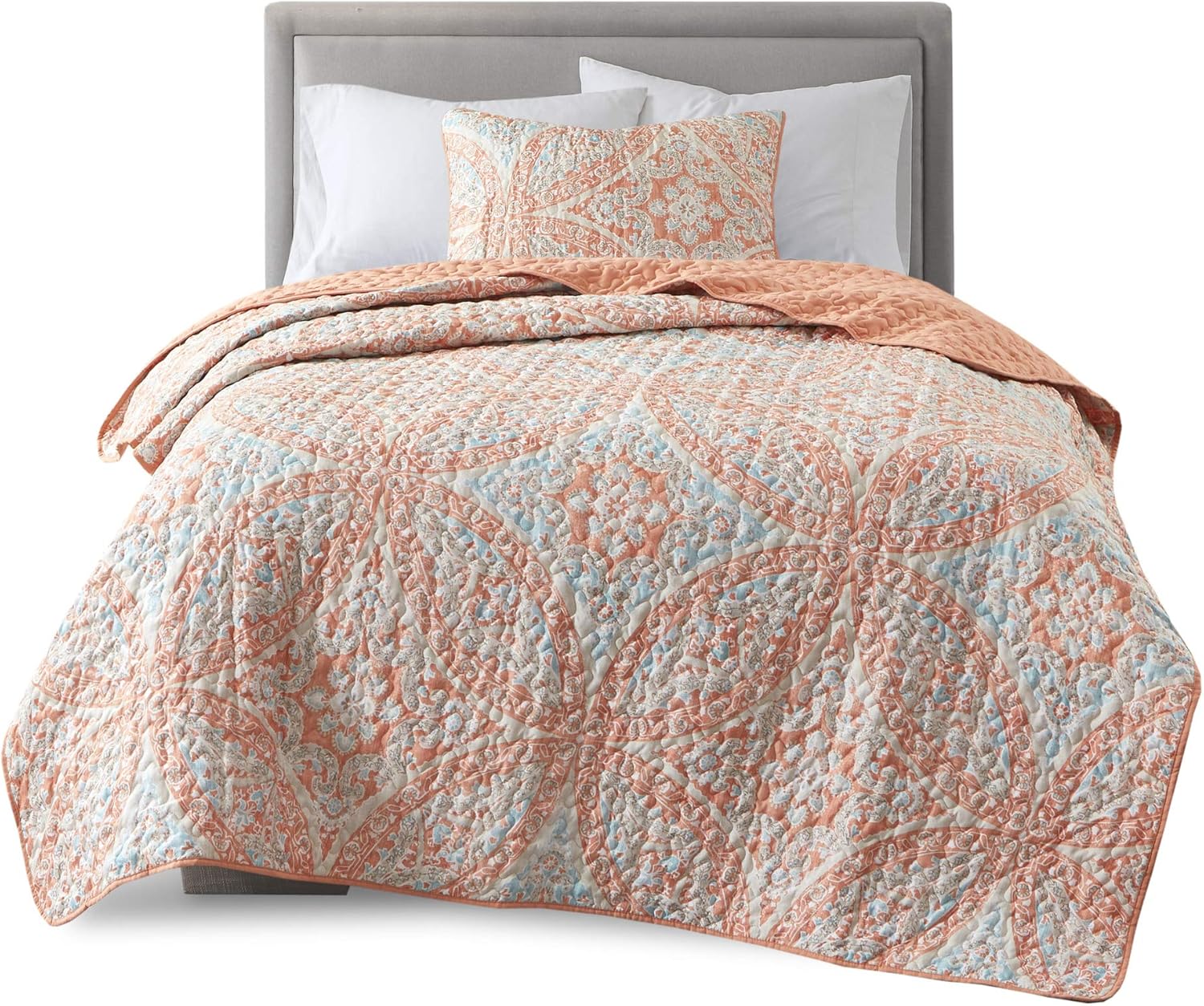 Comfort Spaces Reversible Quilt Set - Vermicelli Stitching All Season TwinTwin XL