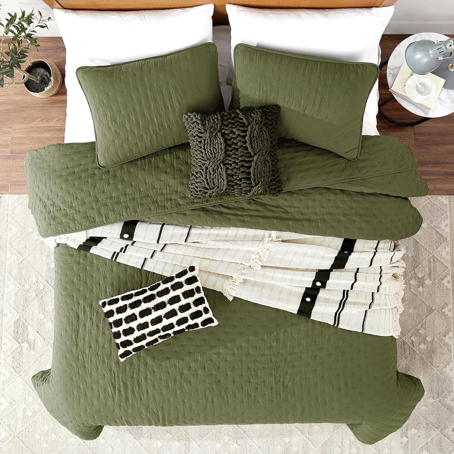 ROARINGWILD Twin Size Quilt Set with Pillow Sham 68x90 Inches