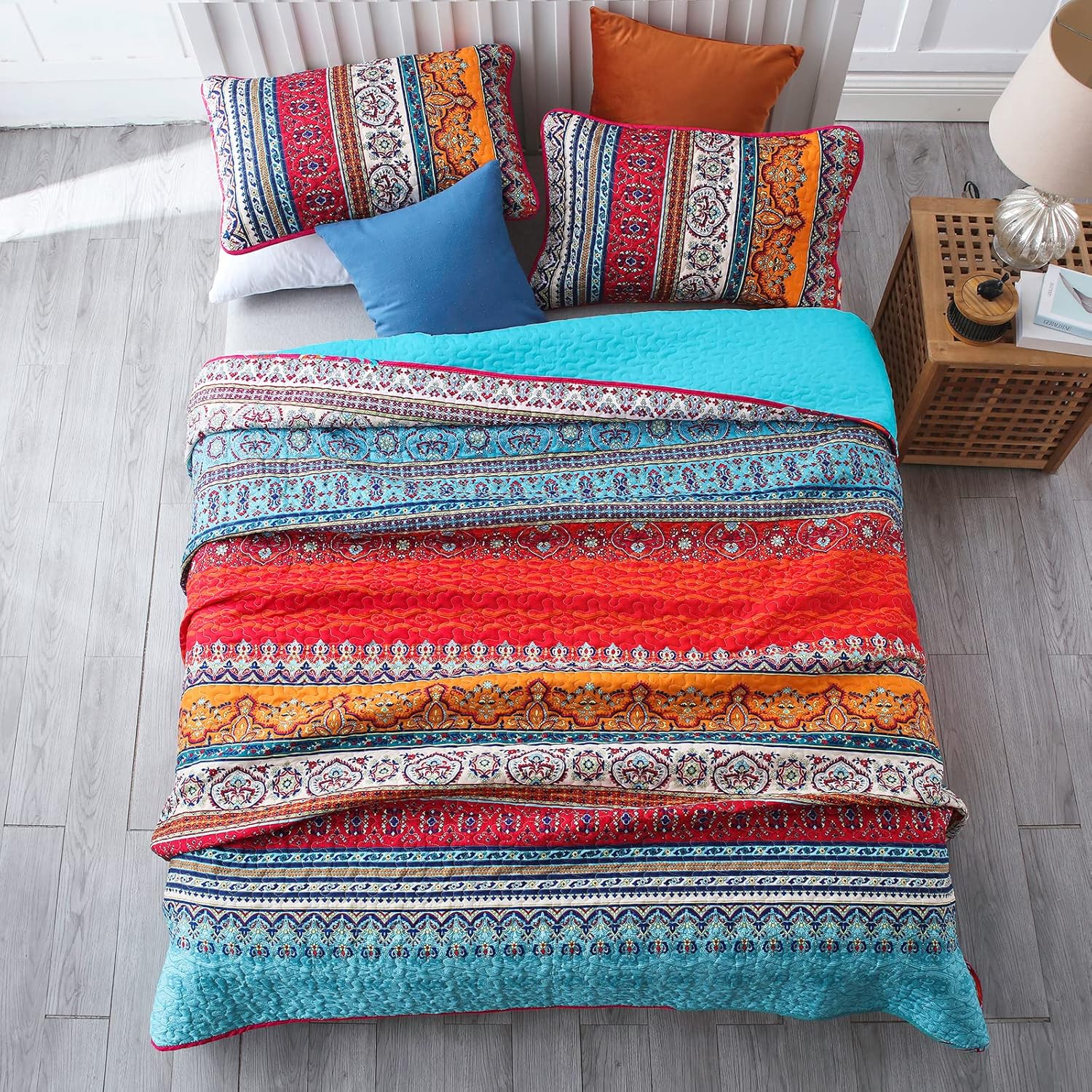 WONGS BEDDING Boho Quilt Set Queen Size